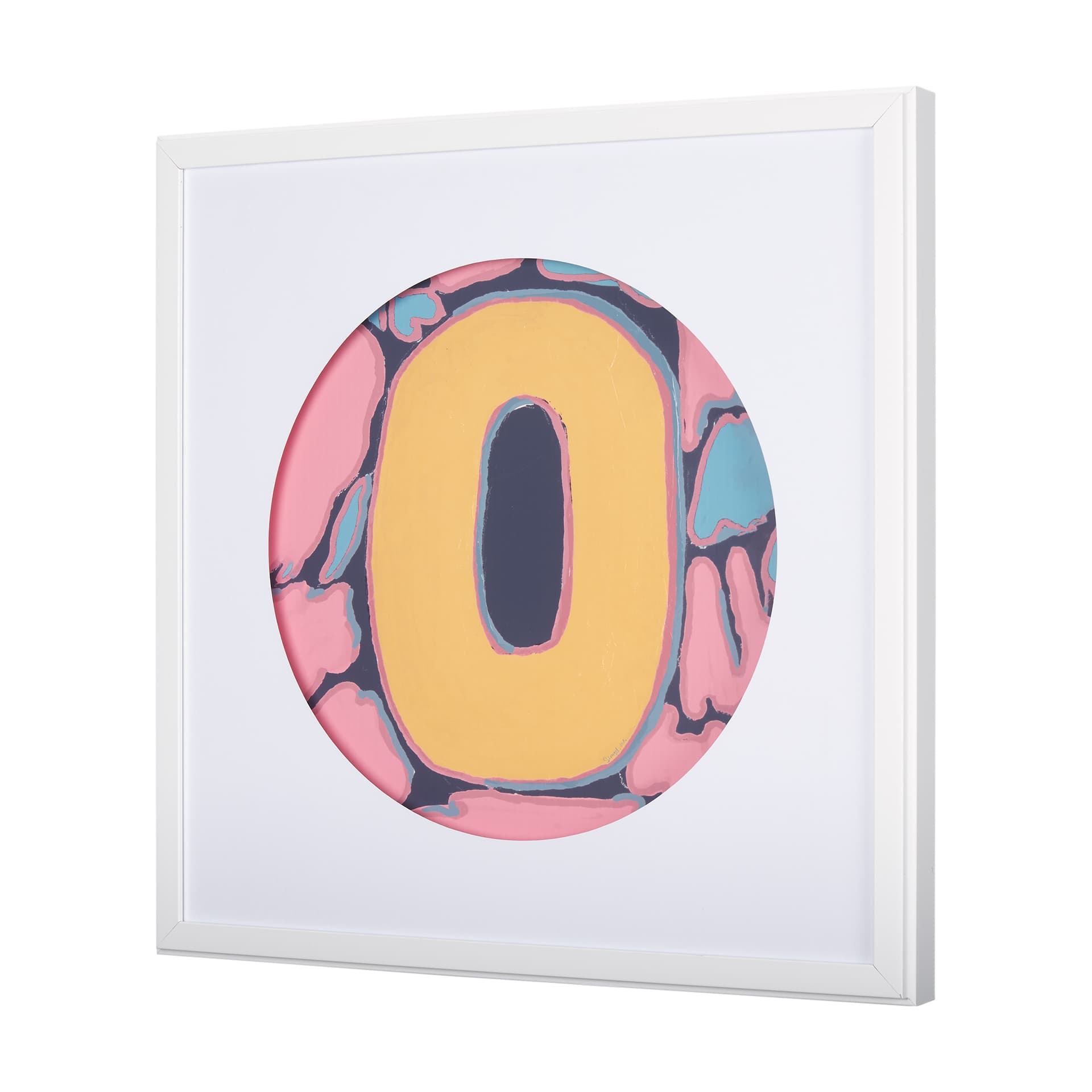Numbers X by Mercana Studio a Hand Embellished Textured Framed Art Print Matted under Glass — product photograph