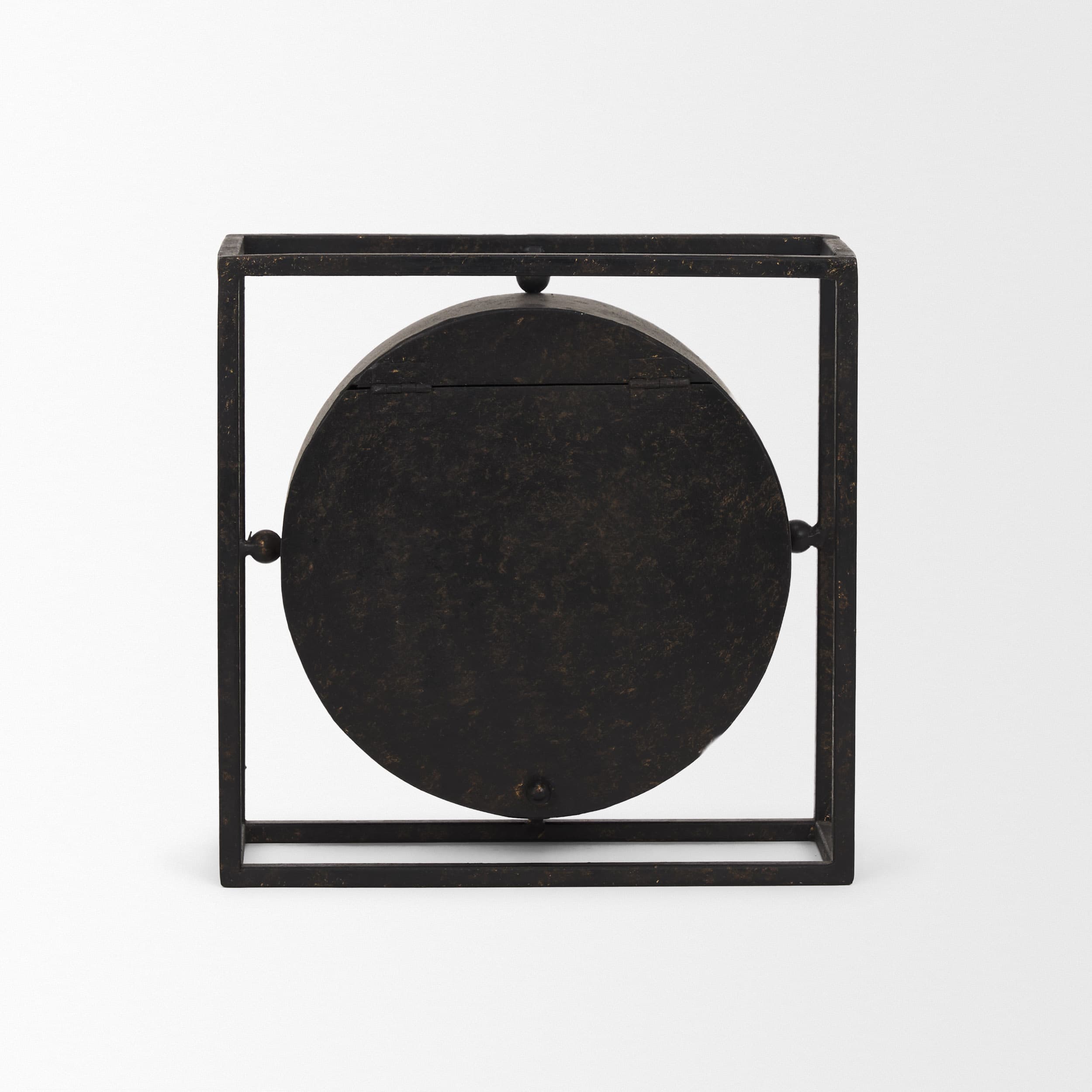 Raisa Black w/ Gold Antiquing Metal Table Clock — product photograph
