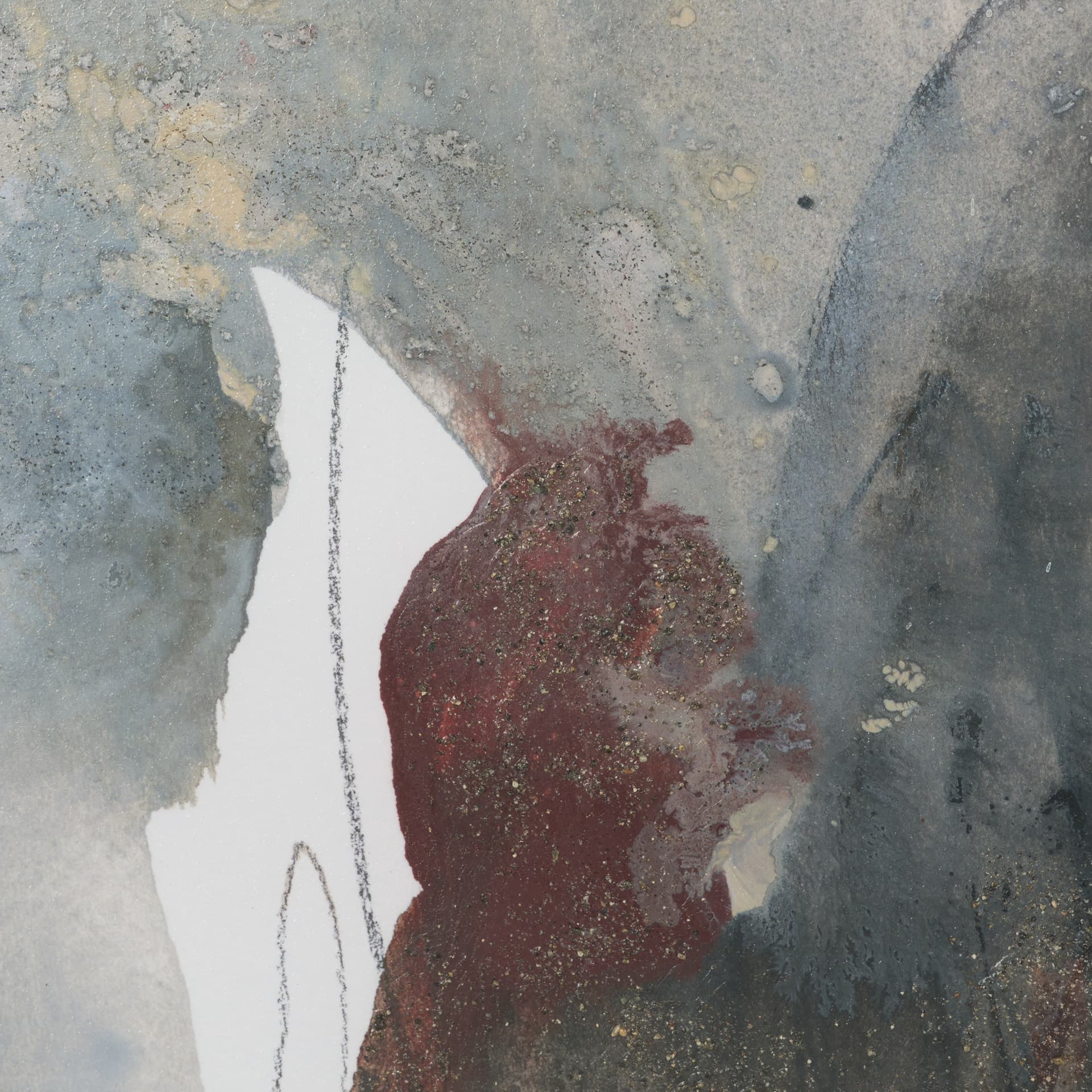 Ediface II by Ira Havuka Hand Embelished Textured Framed Artwork Matted under Glass — product photograph