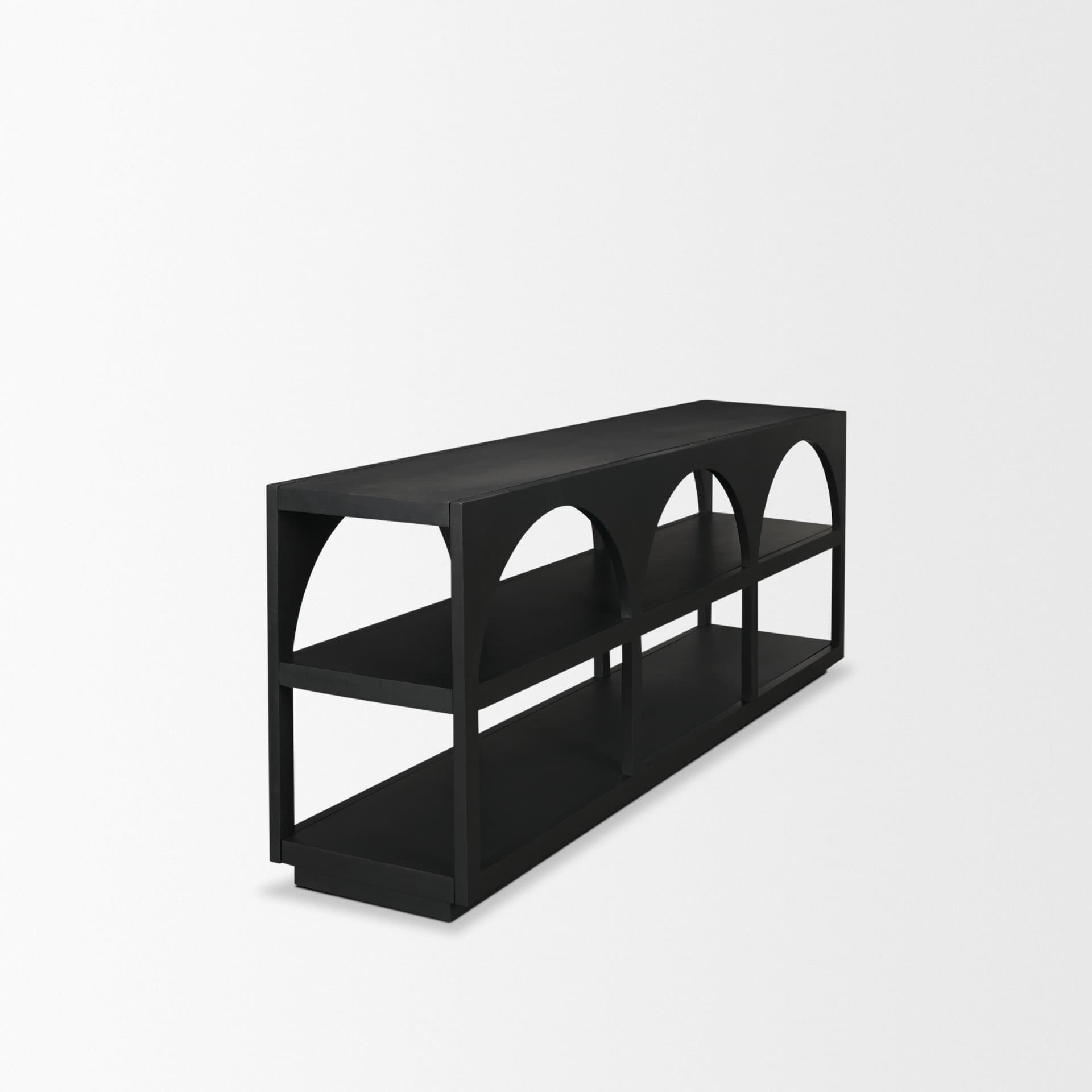 Bela 80" Matte Black Wood Arched Console Table — product photograph