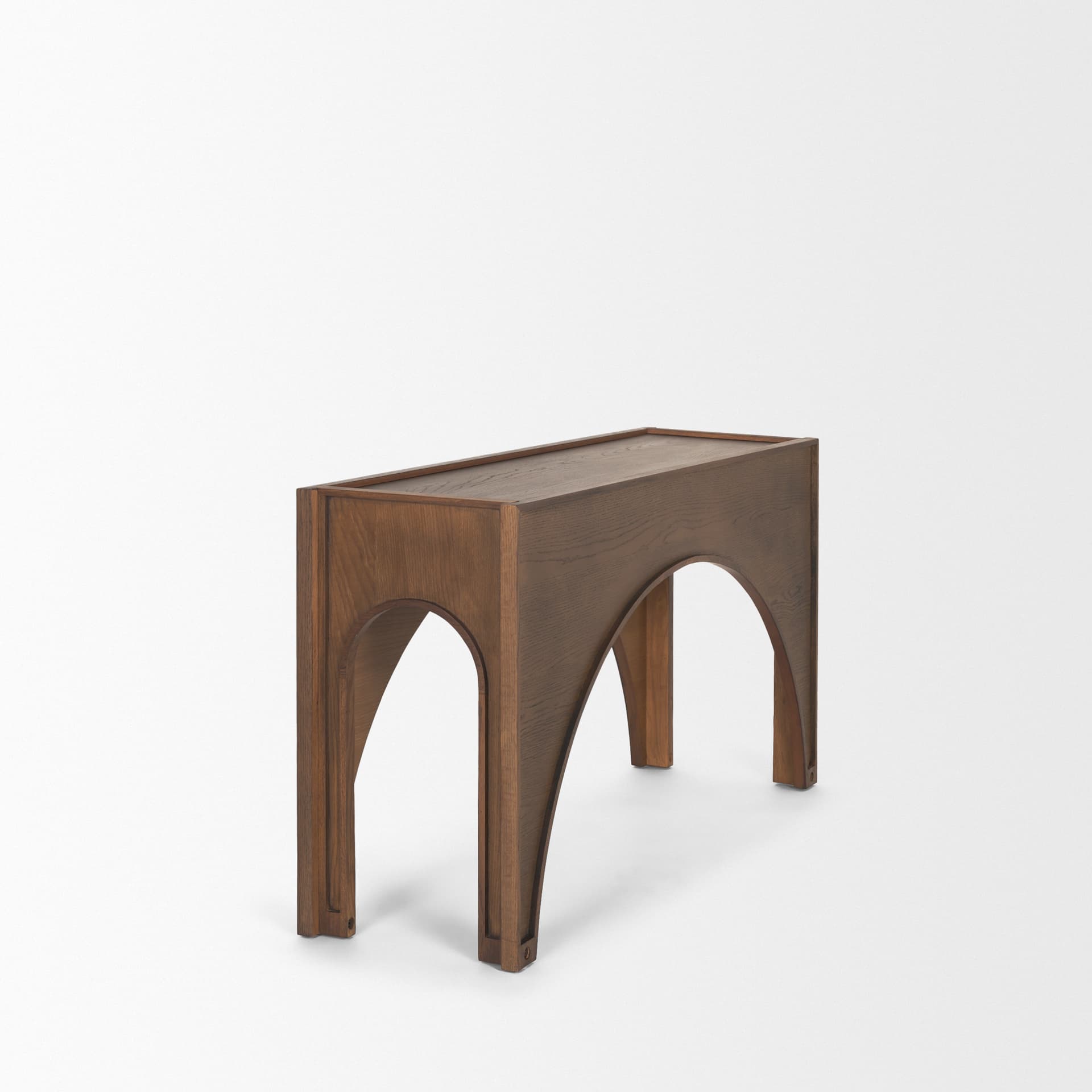 Laraya Dark Brown Wood Arched Console Table — product photograph
