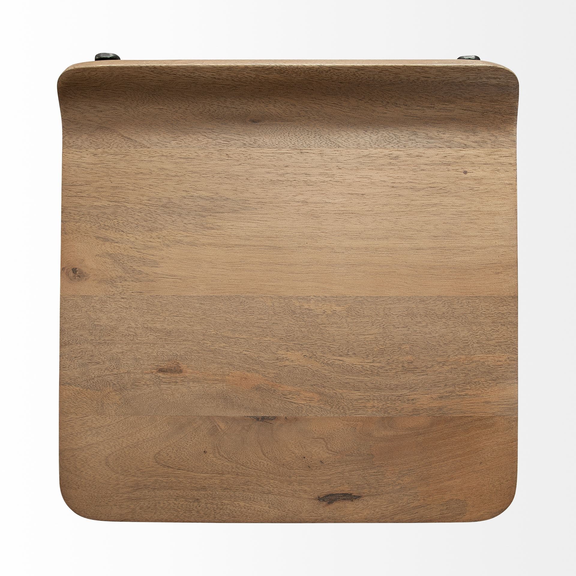 Conan Low Back 25in Seat Counter Stool | Brown Wood w/ Black Metal — product photograph
