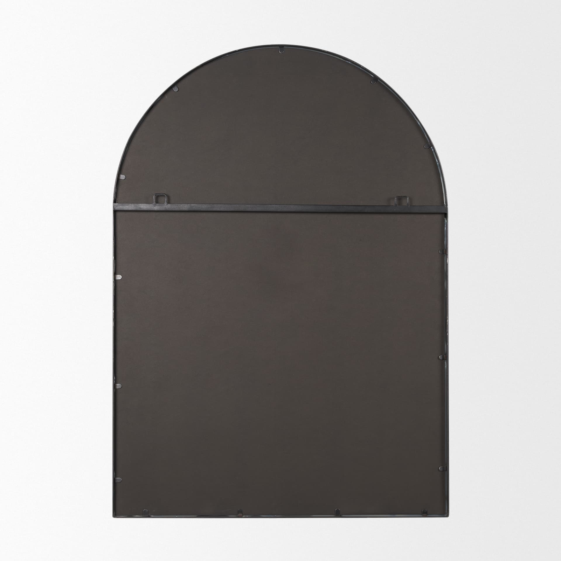 Tiffany Brushed Black Metal Double Frame Arched Mirror — product photograph