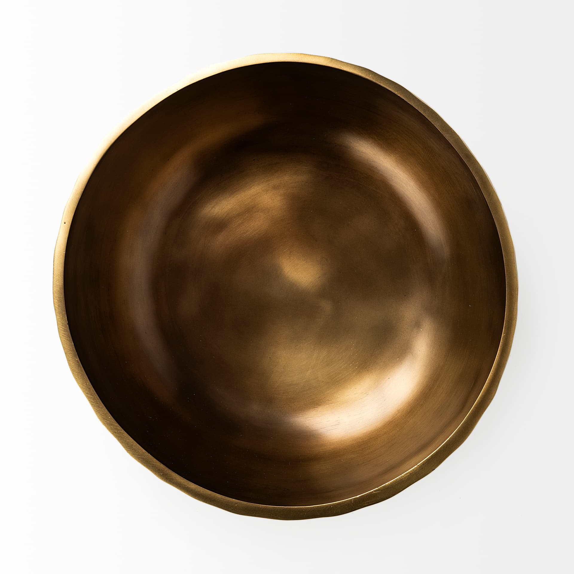 Karmel 12L x 12W Gold Hammered Aluminum Bowl — product photograph