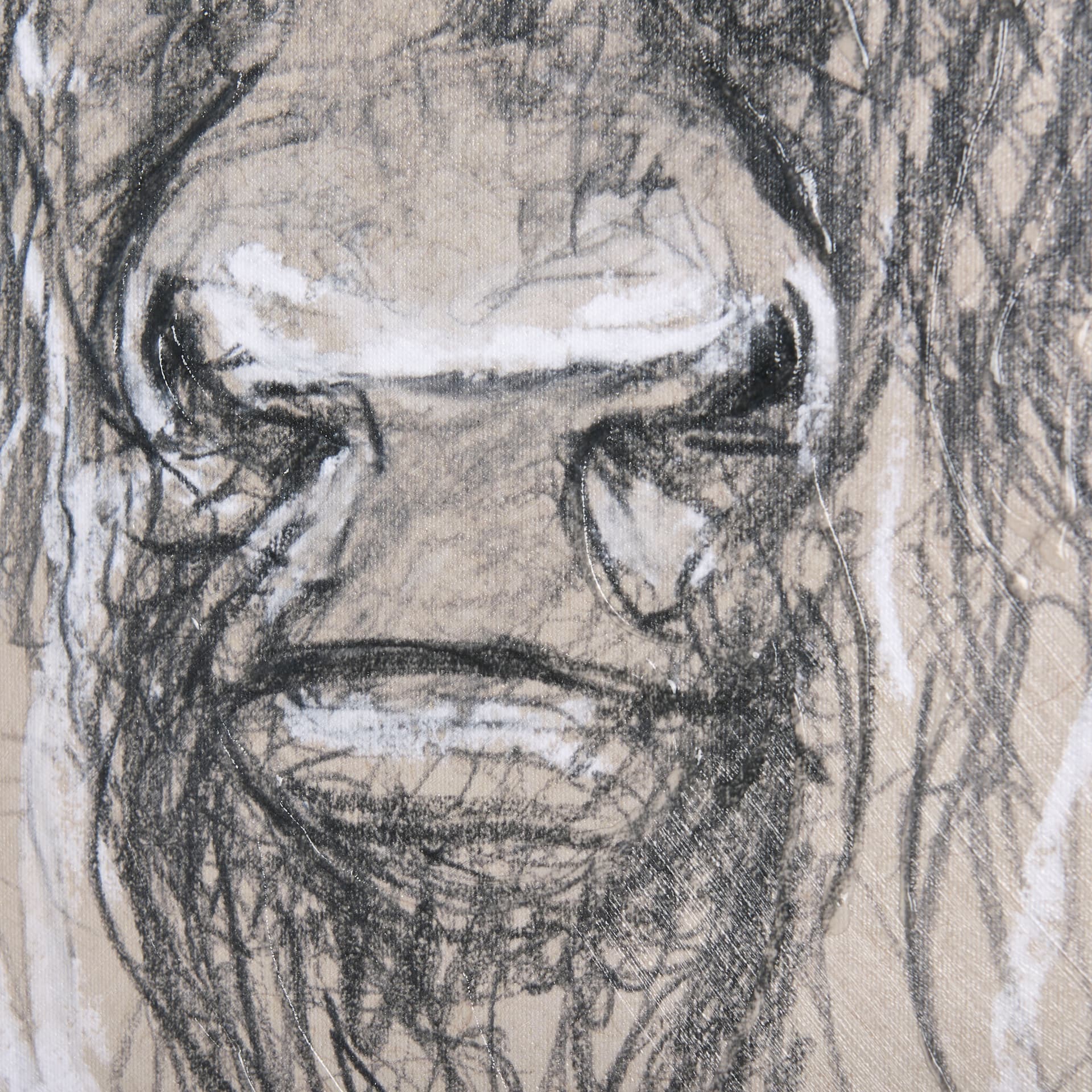 Sketch of animal IX (Bison) by Mercana Studio a Hand Embellished Textured Canvas — product photograph