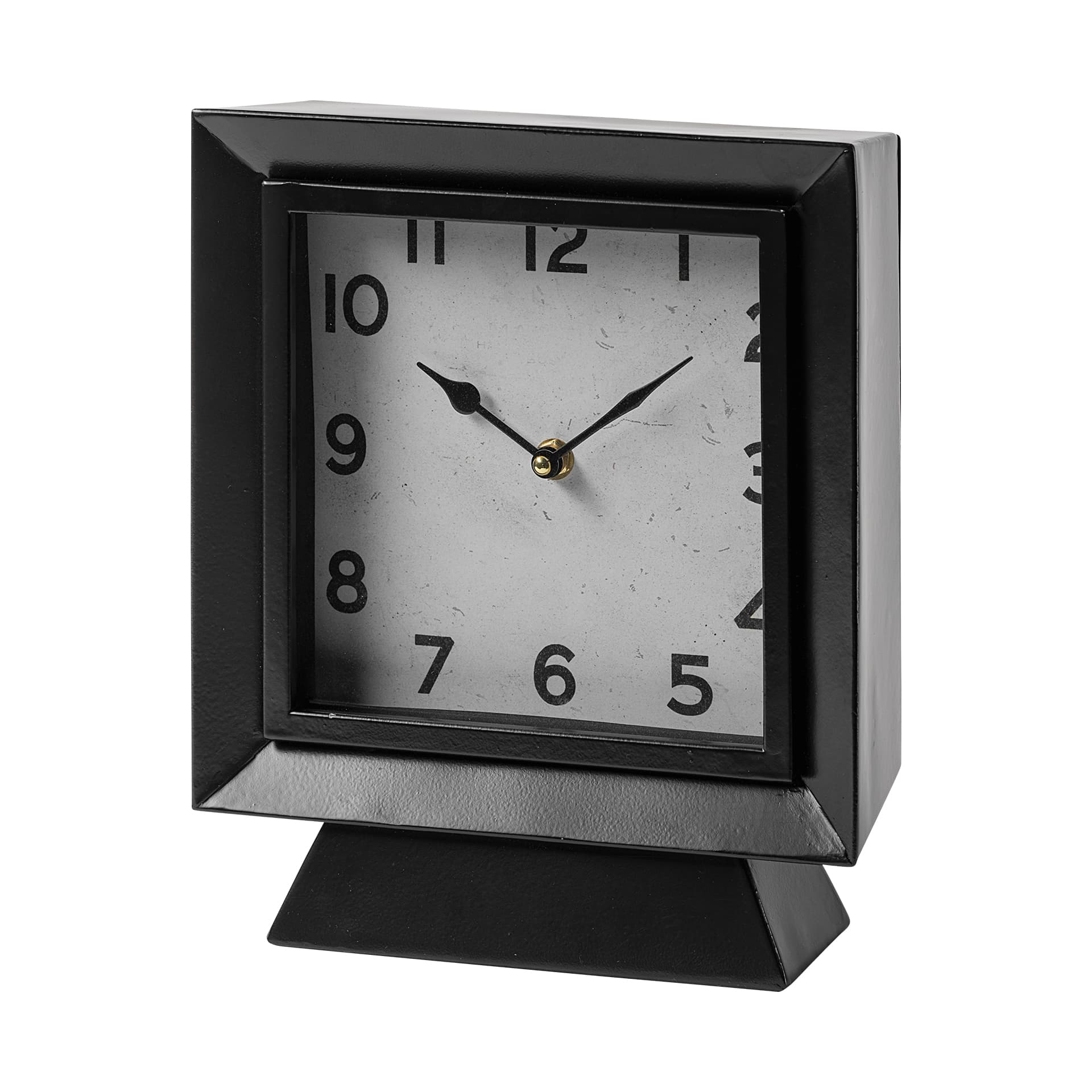 Ralph I Black Metal Square Table Clock — product photograph