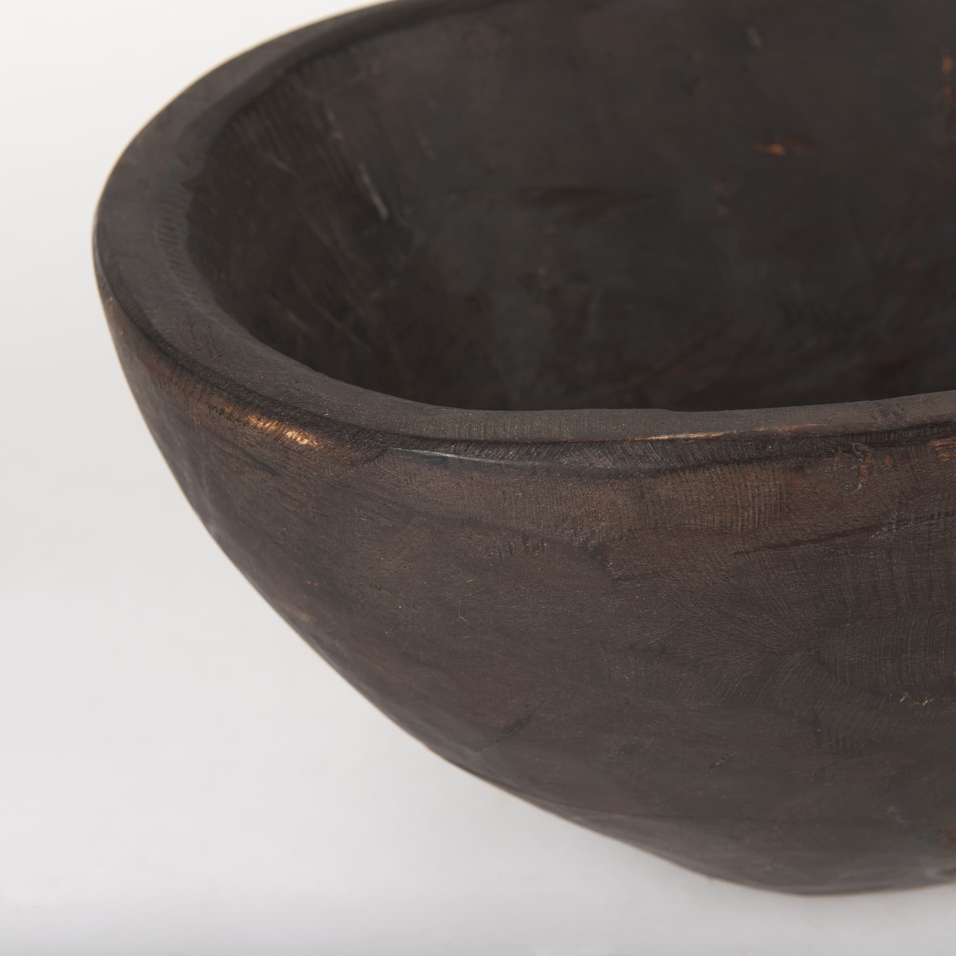 Athena Extra Large Oblong Black-Brown Reclaimed Wood Bowl — product photograph