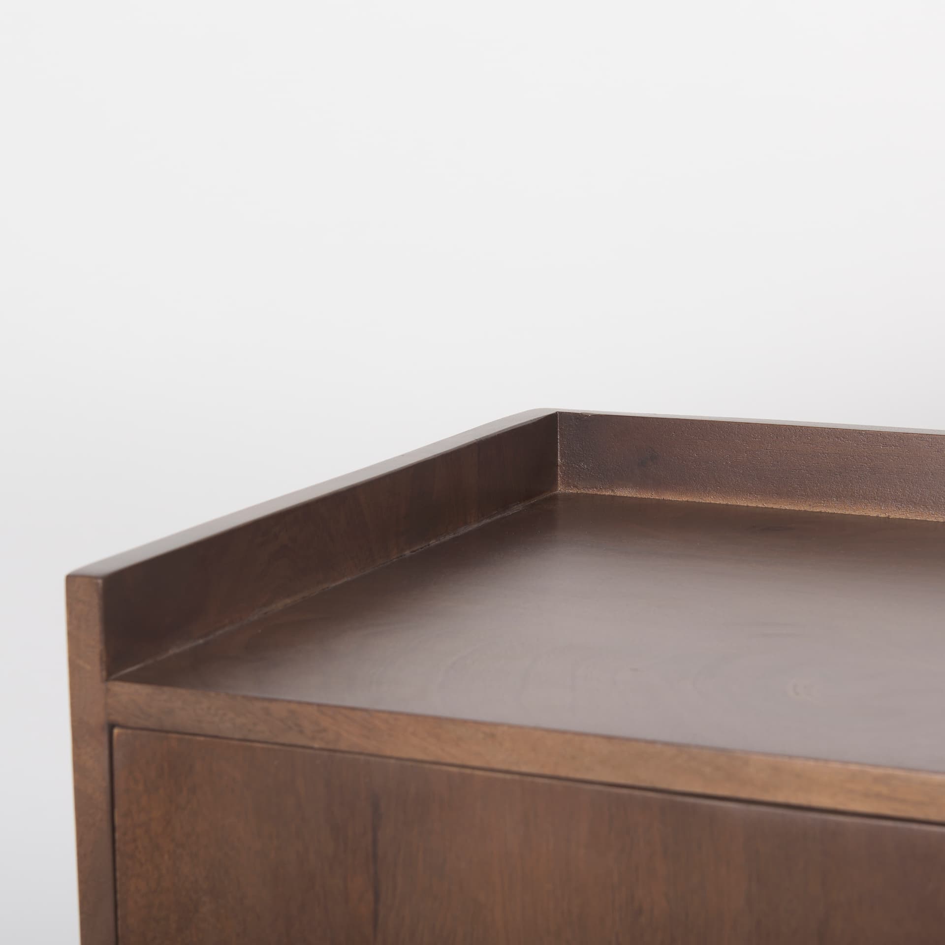Lillie Medium Brown Wood 4 Door Tray Top Sideboard — product photograph