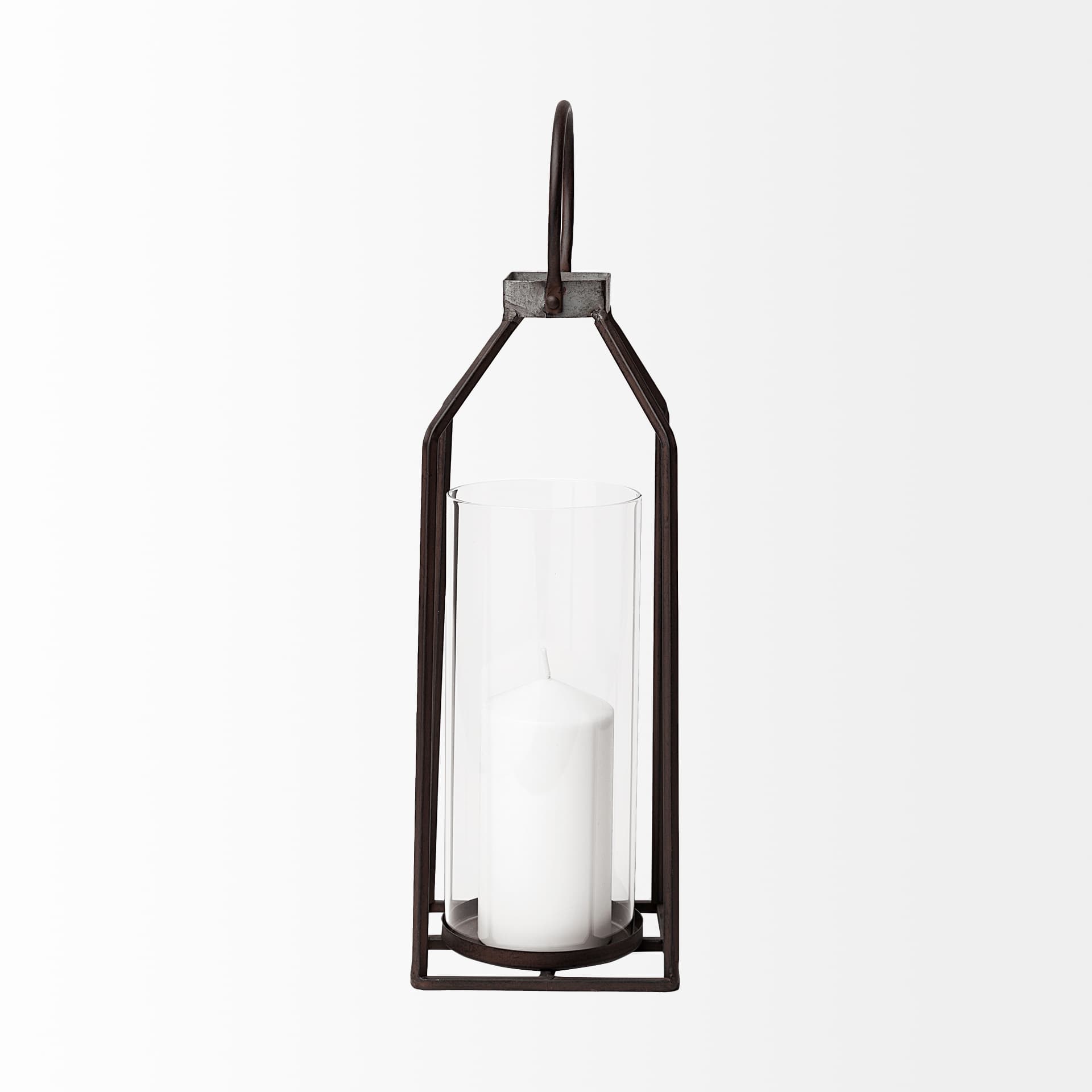 Kingston I Large Rustic Metal Framed Table Candle Holder — product photograph
