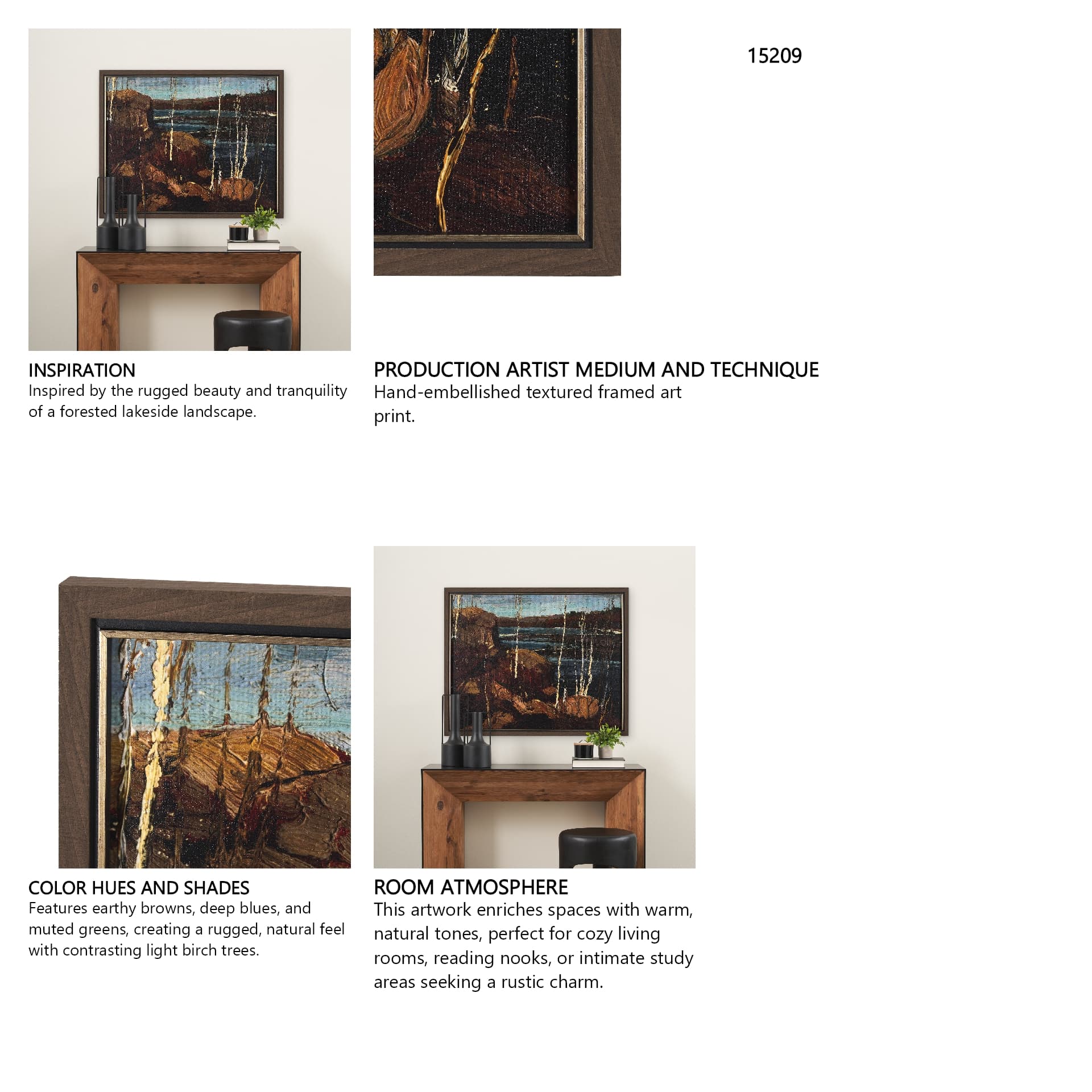 Spring 1914 by Mercana Studio a Hand Embellished Textured Framed Art Print — in a styled room