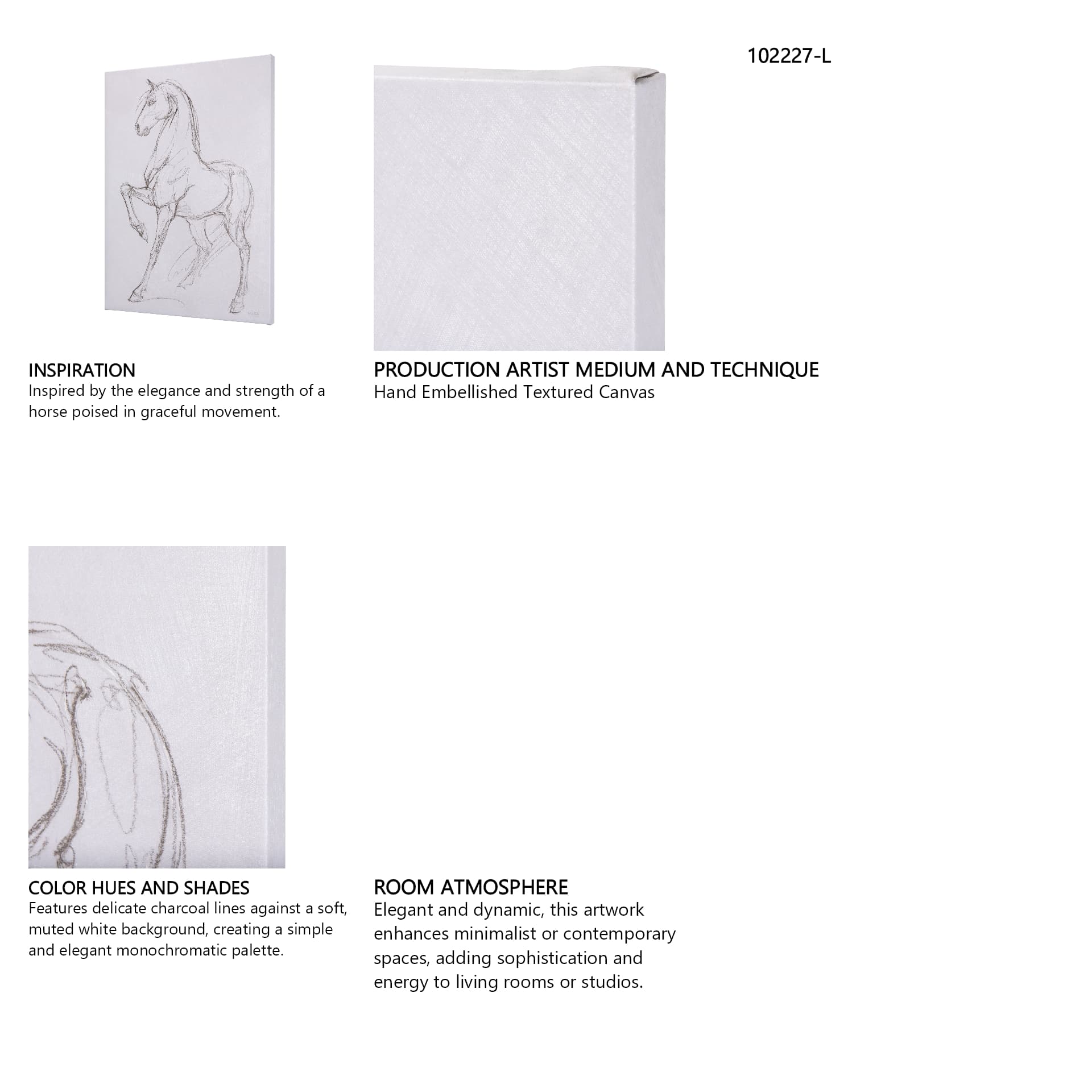 Horse II by Mercana Studio a Hand Embellished Textured Canvas — in a styled room