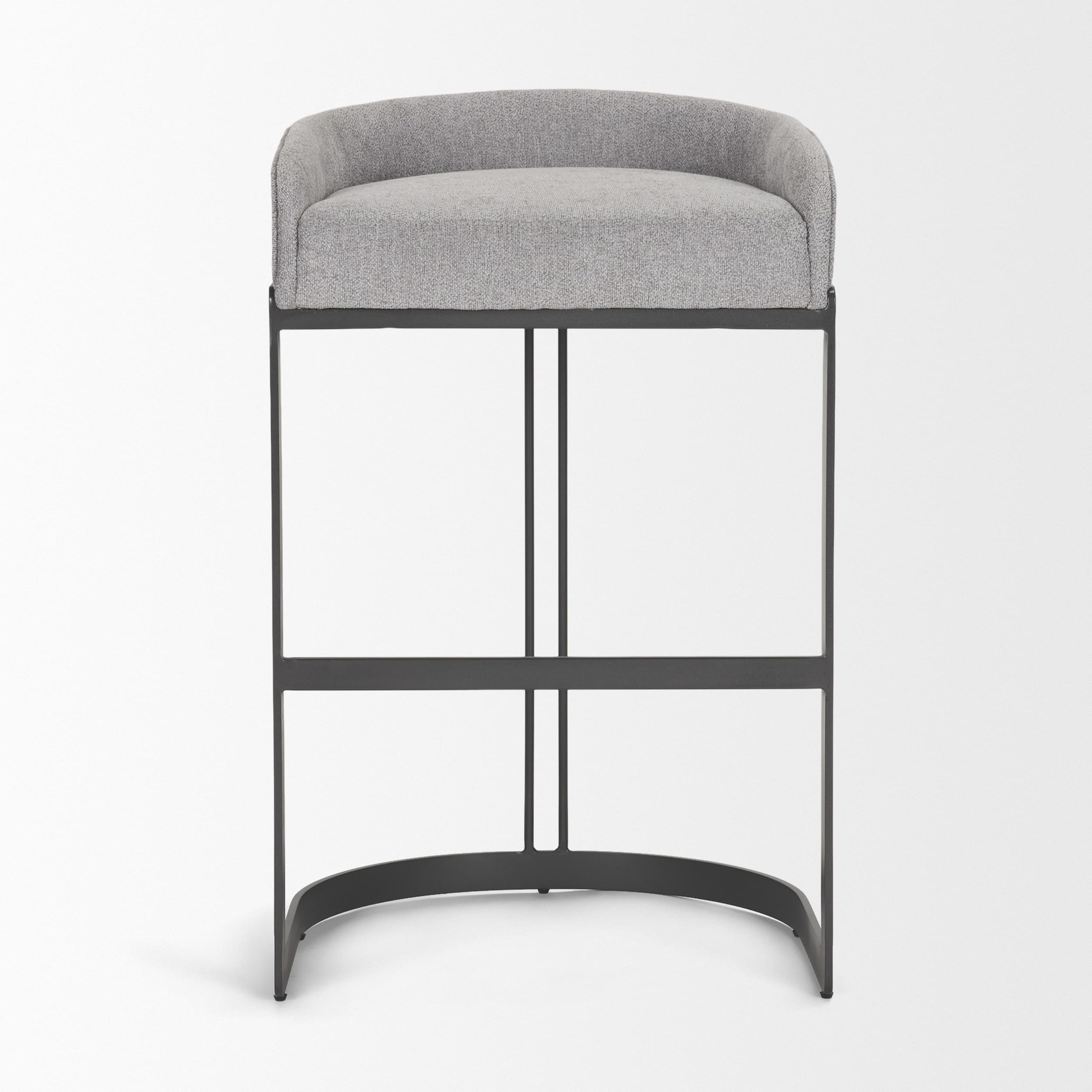 Hollyfield Low Back 32.7in Seat Counter Stool | II Gray Fabric w/ Bar — product photograph