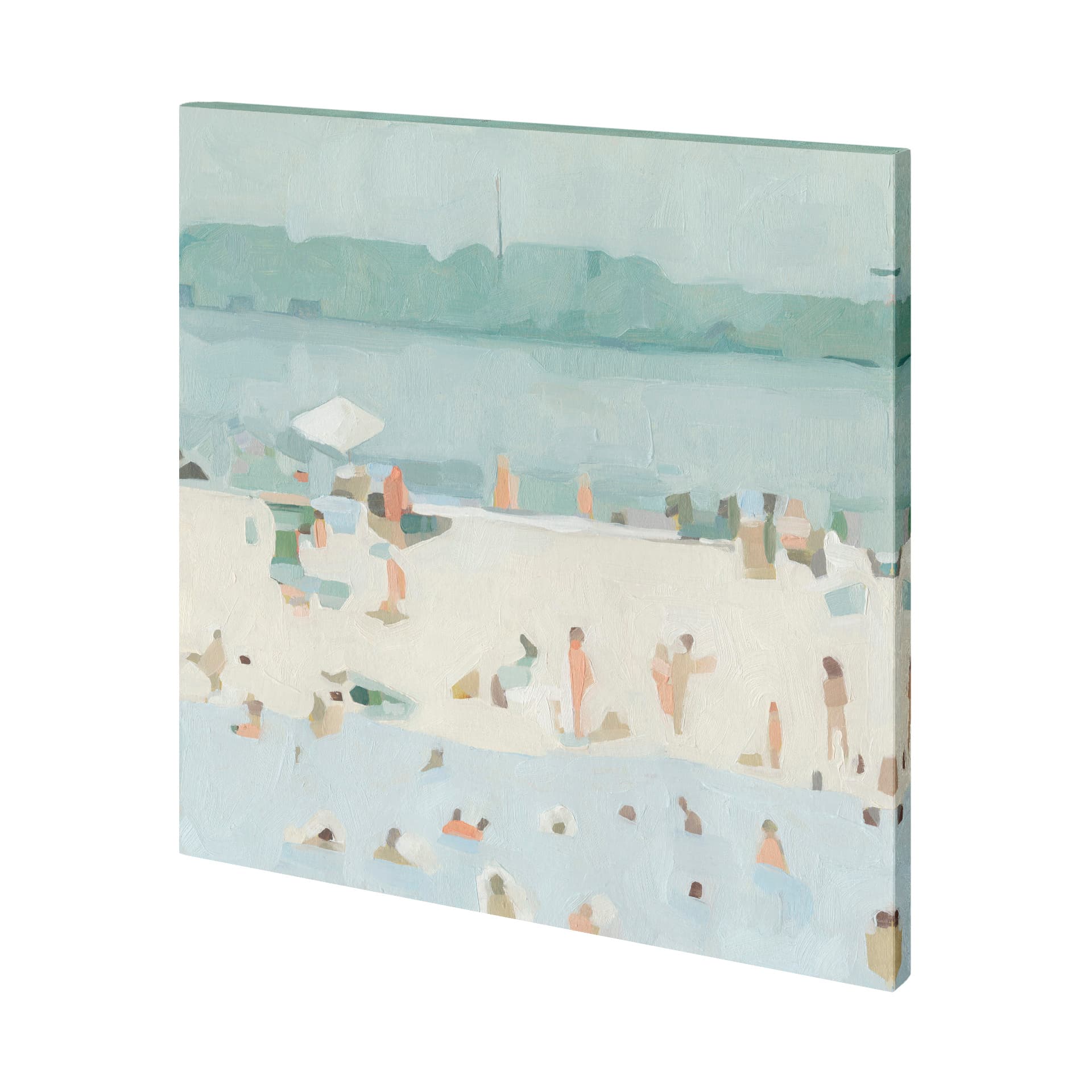 Sea Glass Sandbar I by Emma Scarvey a Hand Embellished Textured Canvas — product photograph