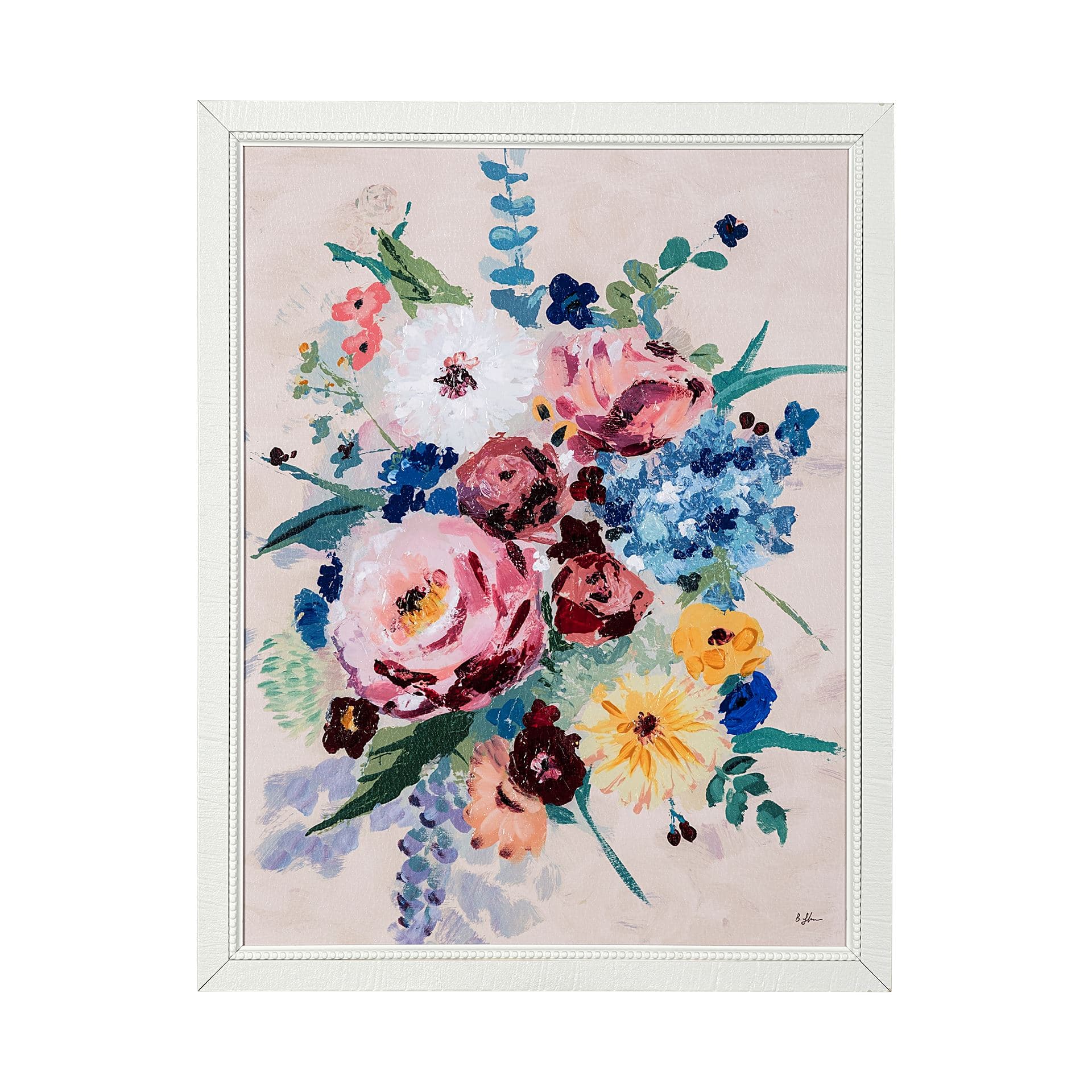 Farmhouse Flowers I by Barbara Fleming a Hand Embellished Textured Framed Art Print — product photograph