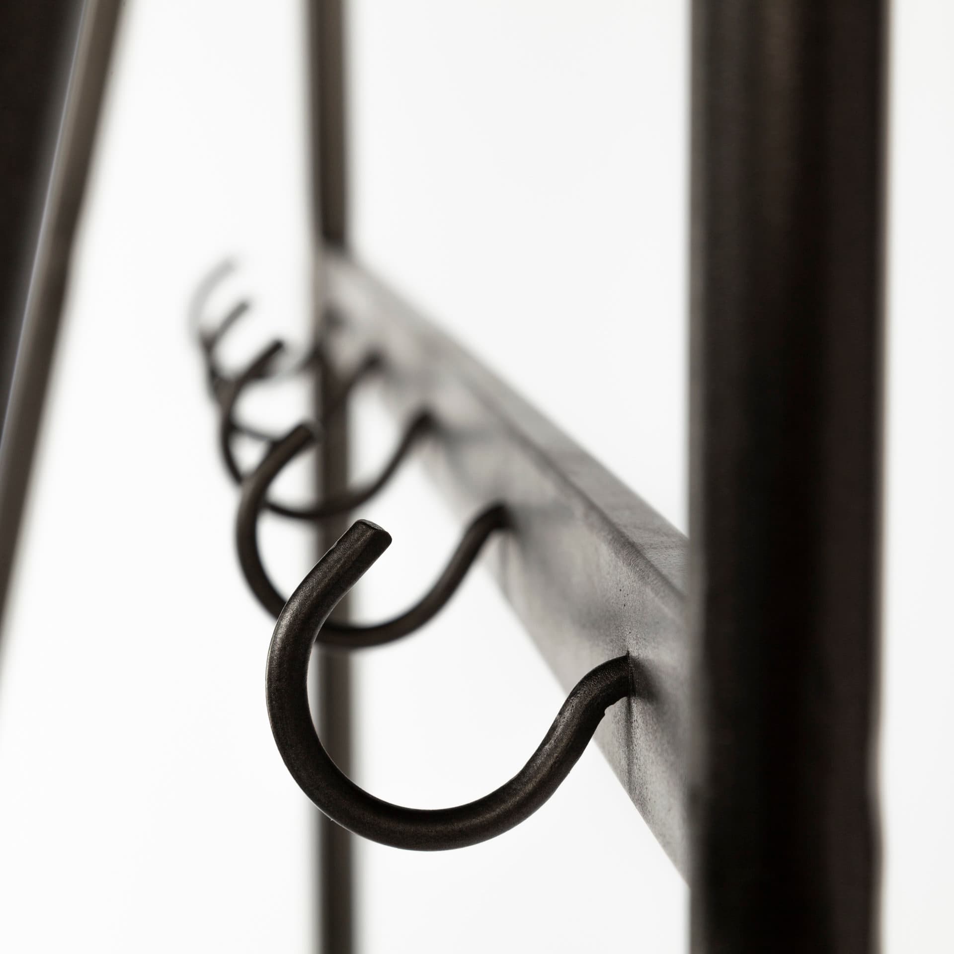 Carell 31L x 18W Black Metal And Wood Shelf Hall Tree — product photograph
