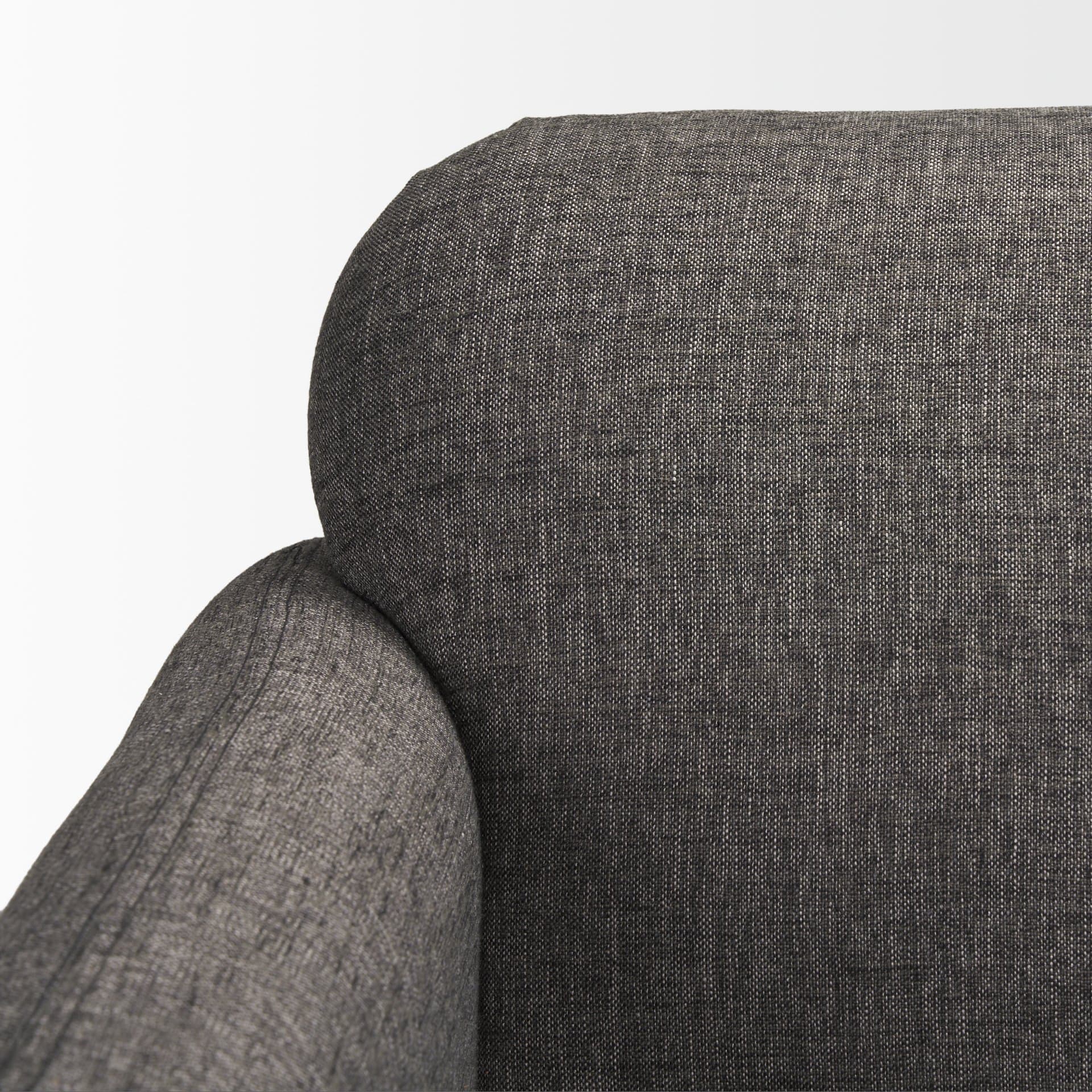 Hale Sofa W/ Medium Brown Wood and Gray Fabric — product photograph