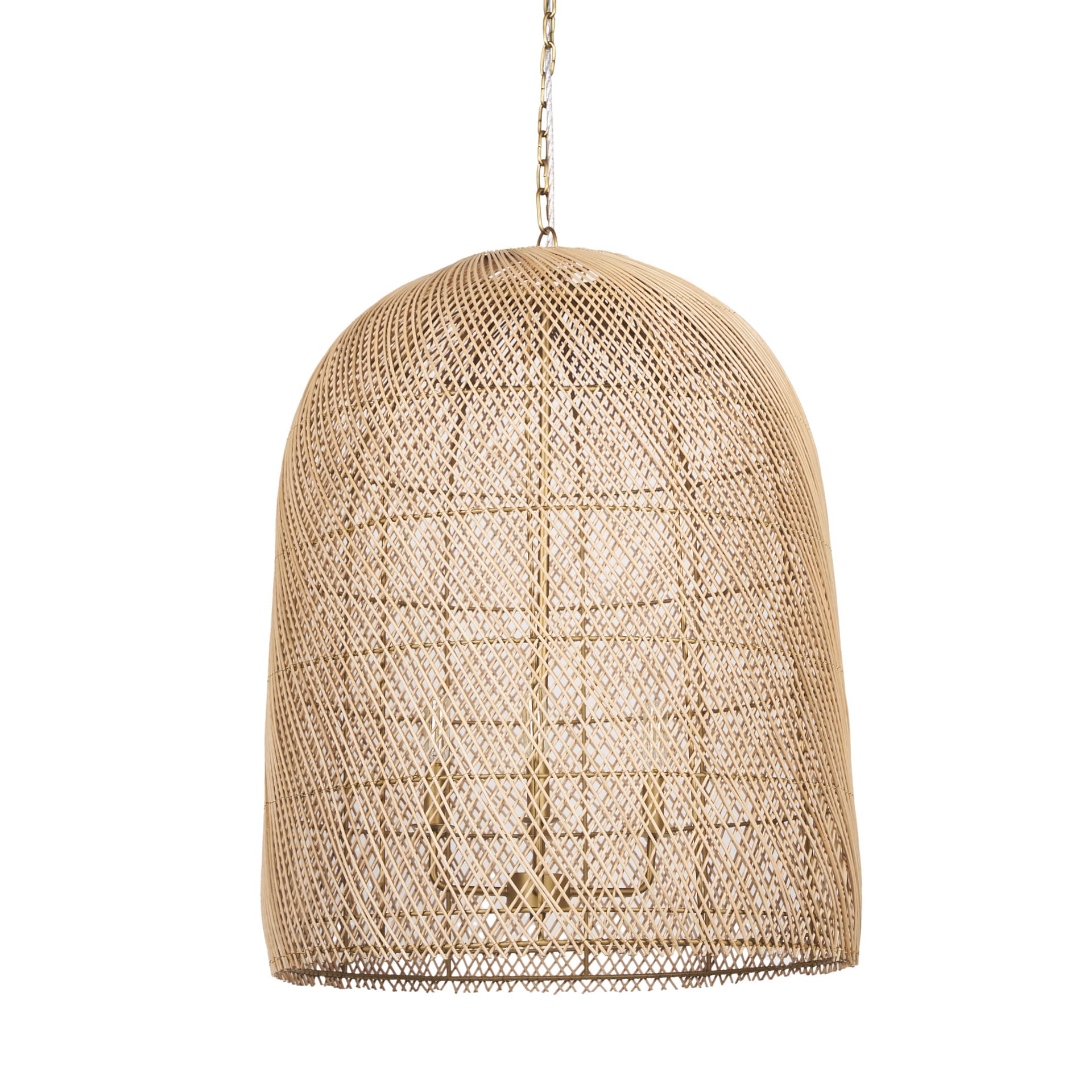 Thad 4-Light Natural Woven Rattan Foyer Chandelier — product photograph