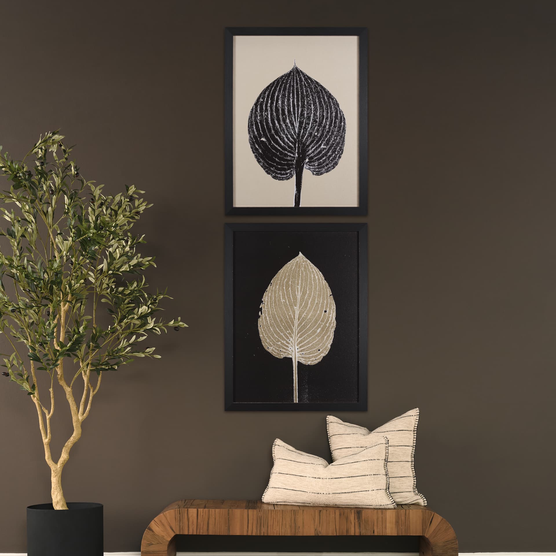 Hosta B by Mary Margaret Briggs a Hand Embellished Textured Framed Art Print — product photograph