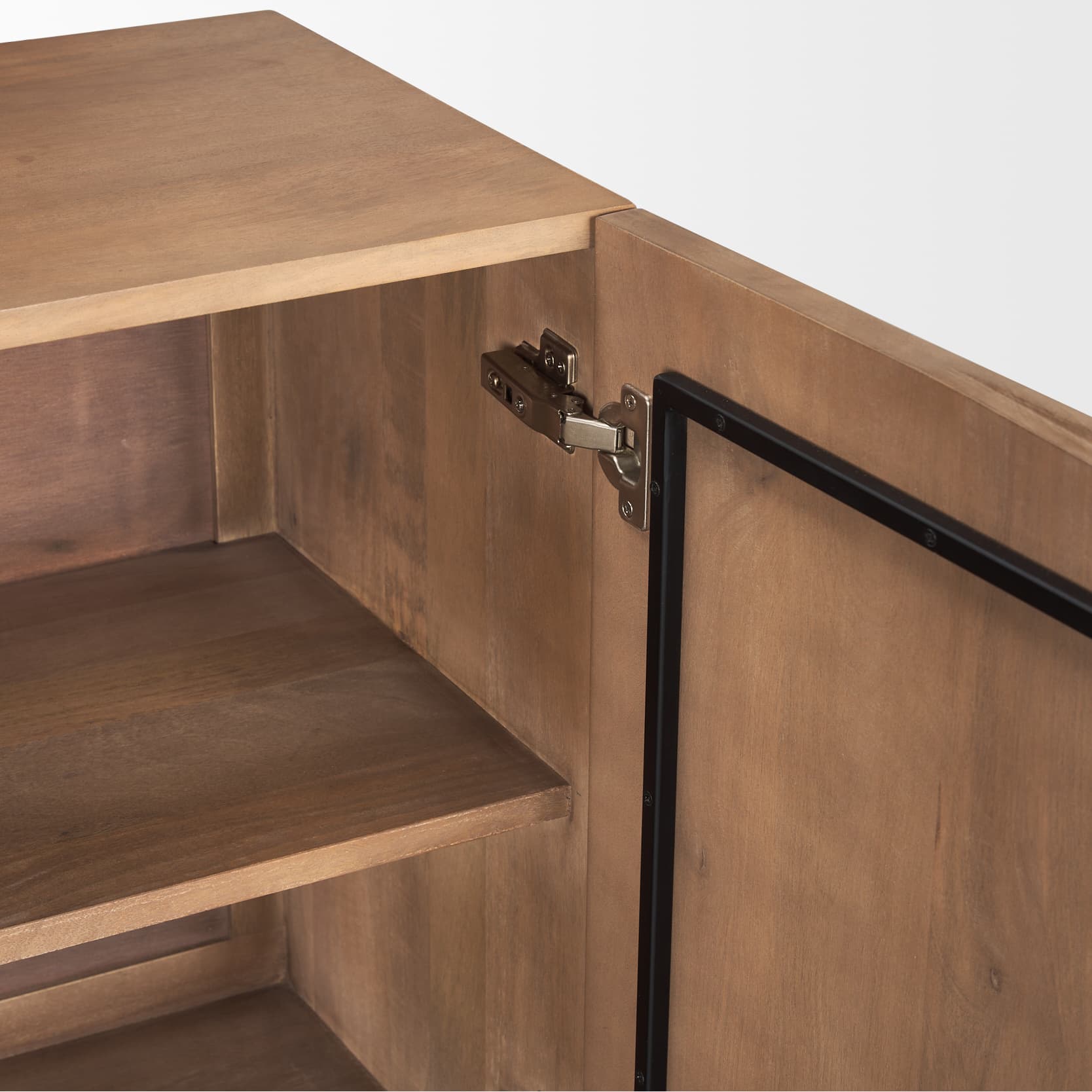 Eula Medium Brown Wood 4-Door Sideboard — product photograph