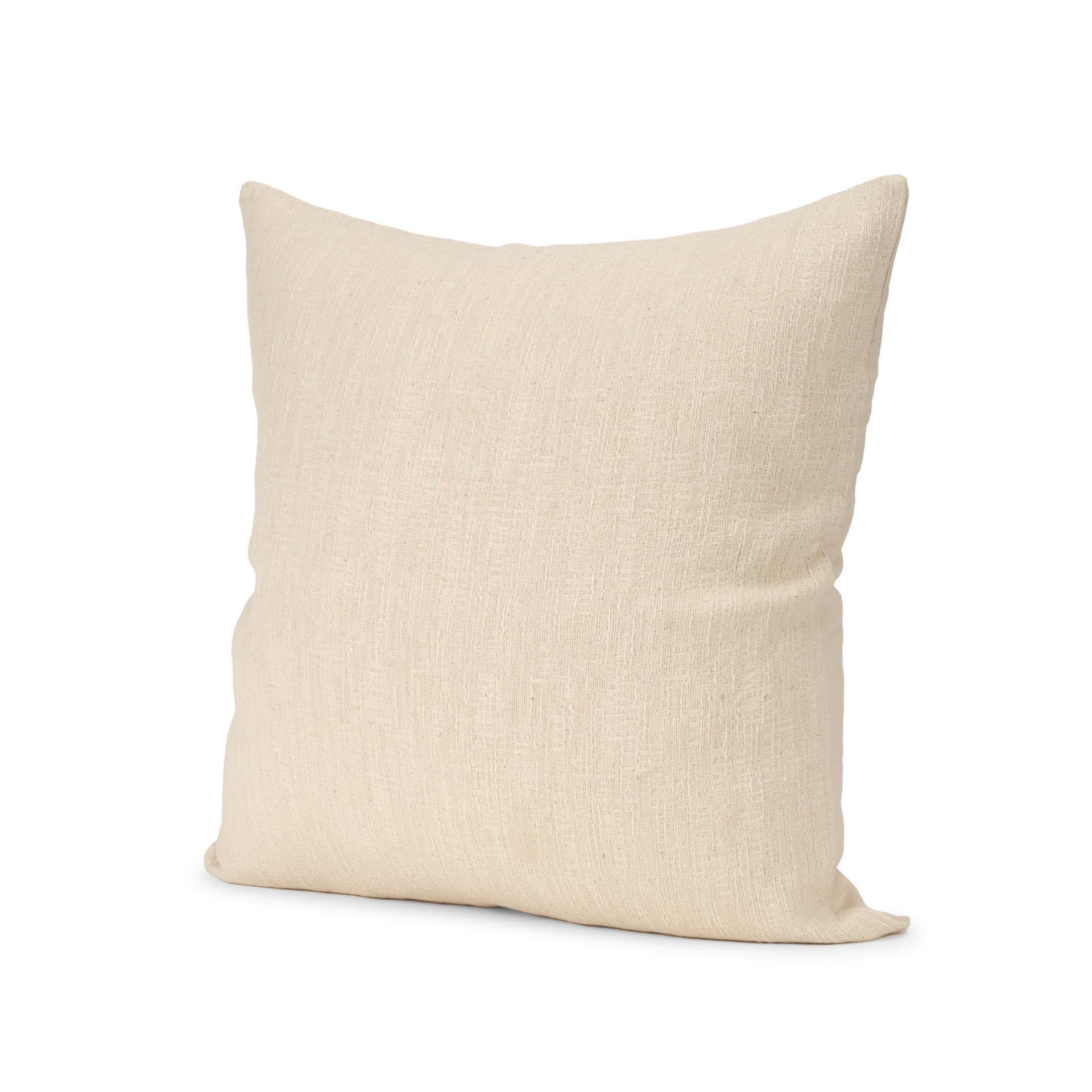 Jenner 22x22 Cream Cotton Linen Blend Square Pillow Cover w/Filler — product photograph
