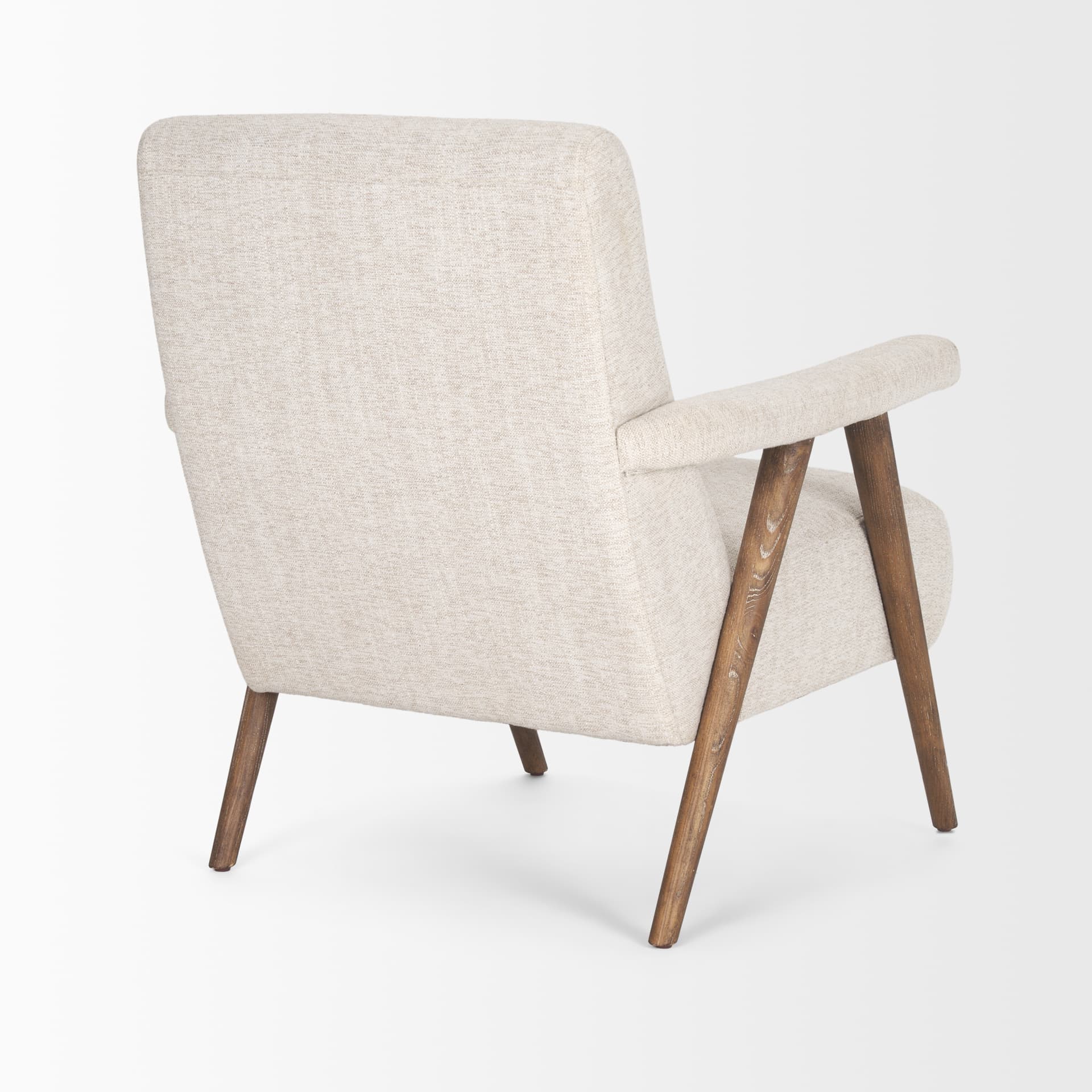 Nico Oatmeal Upholstered w/ Brown Wood Accent Chair — product photograph