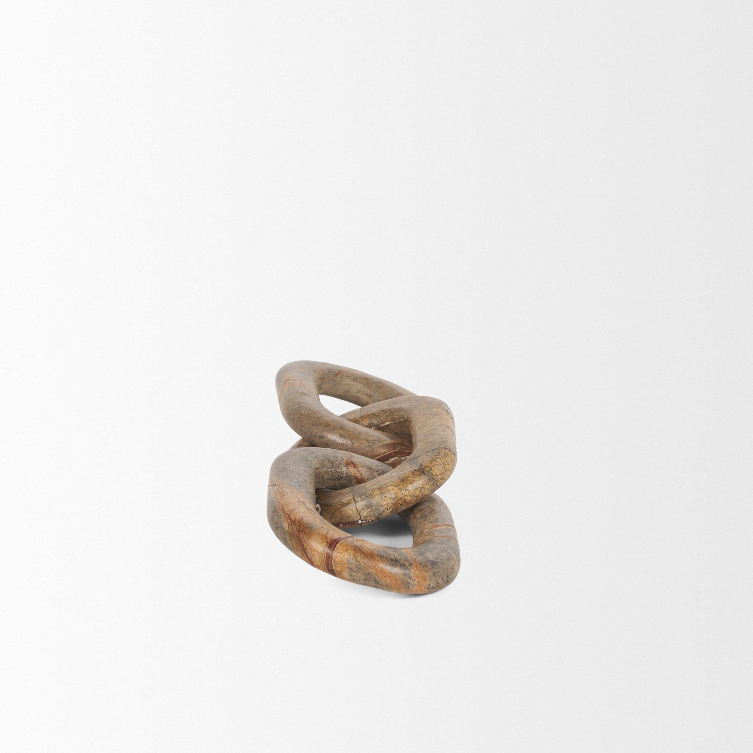 Reinir Red-Brown Marble Chain Link Decorative Object — product photograph