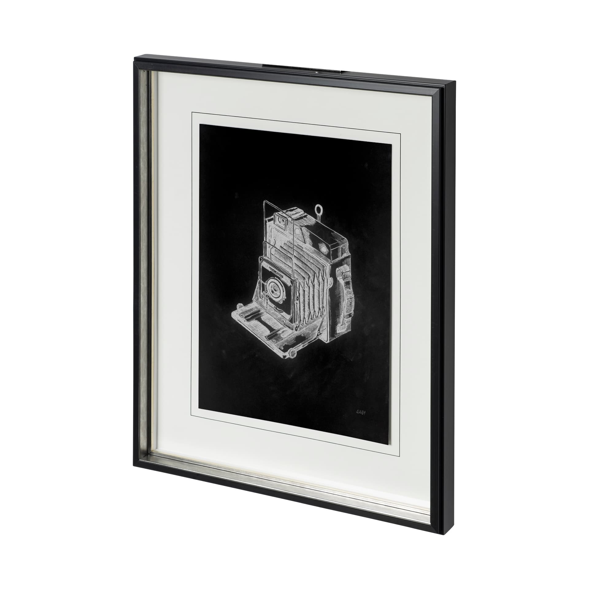 Pacemaker Black I by Alarm a Hand Embellished Textured Framed Art Print Matted under Glass — product photograph