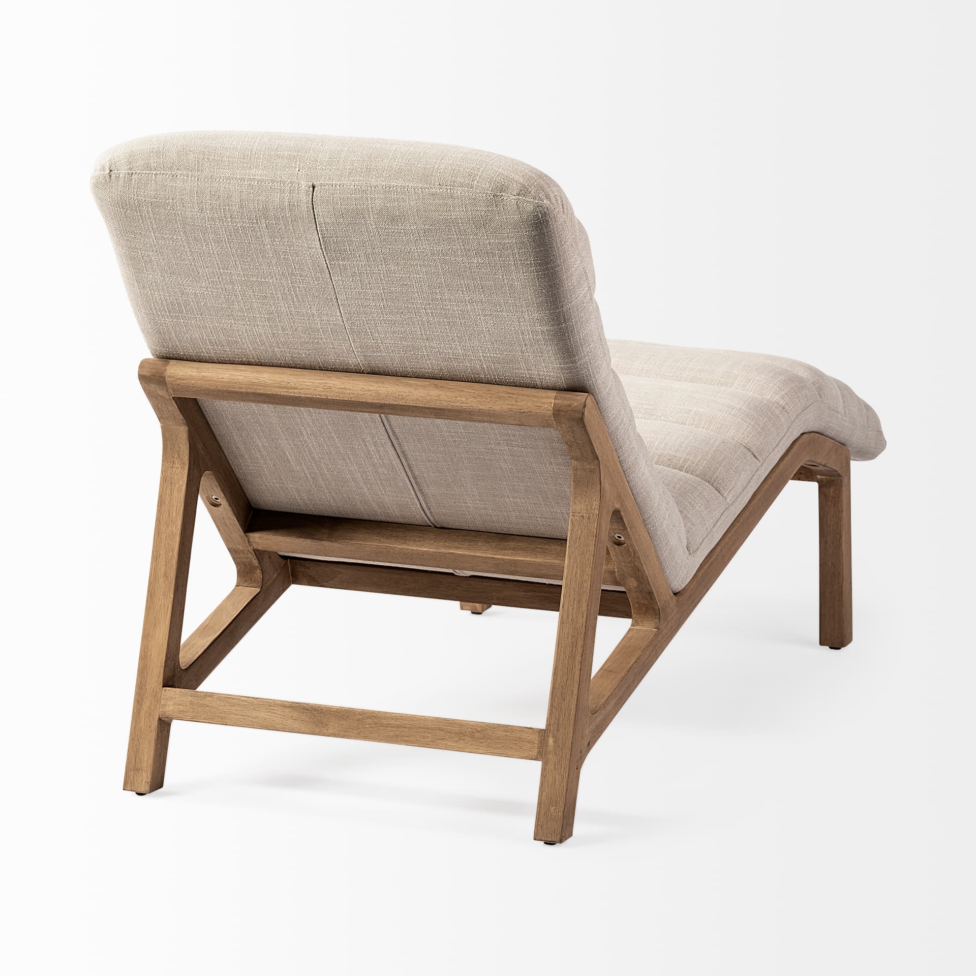 Pierre Beige Fabric Upholstered Armless Chaise Lounge Chair — product photograph