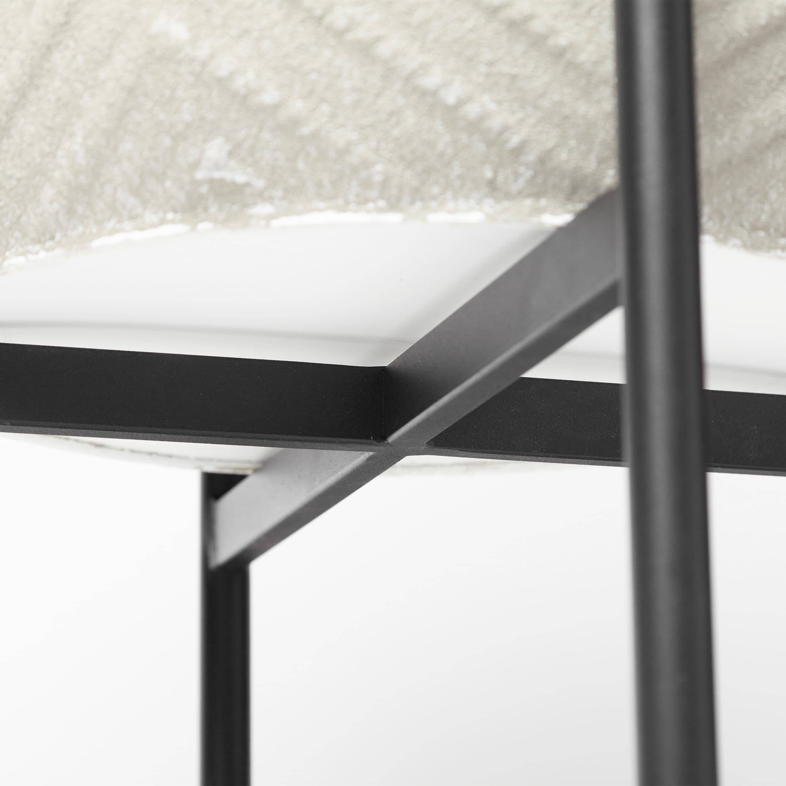 Mabel Set of Two 15.4 x 24.8 Eggshell Metal Top W/ Black Iron Base Plant Stands — product photograph