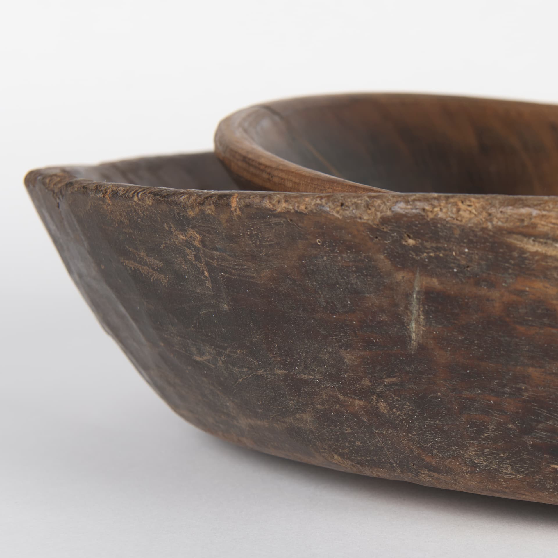 Nikita Set of 2 Large Medium Brown Reclaimed Wood Bowls — product photograph
