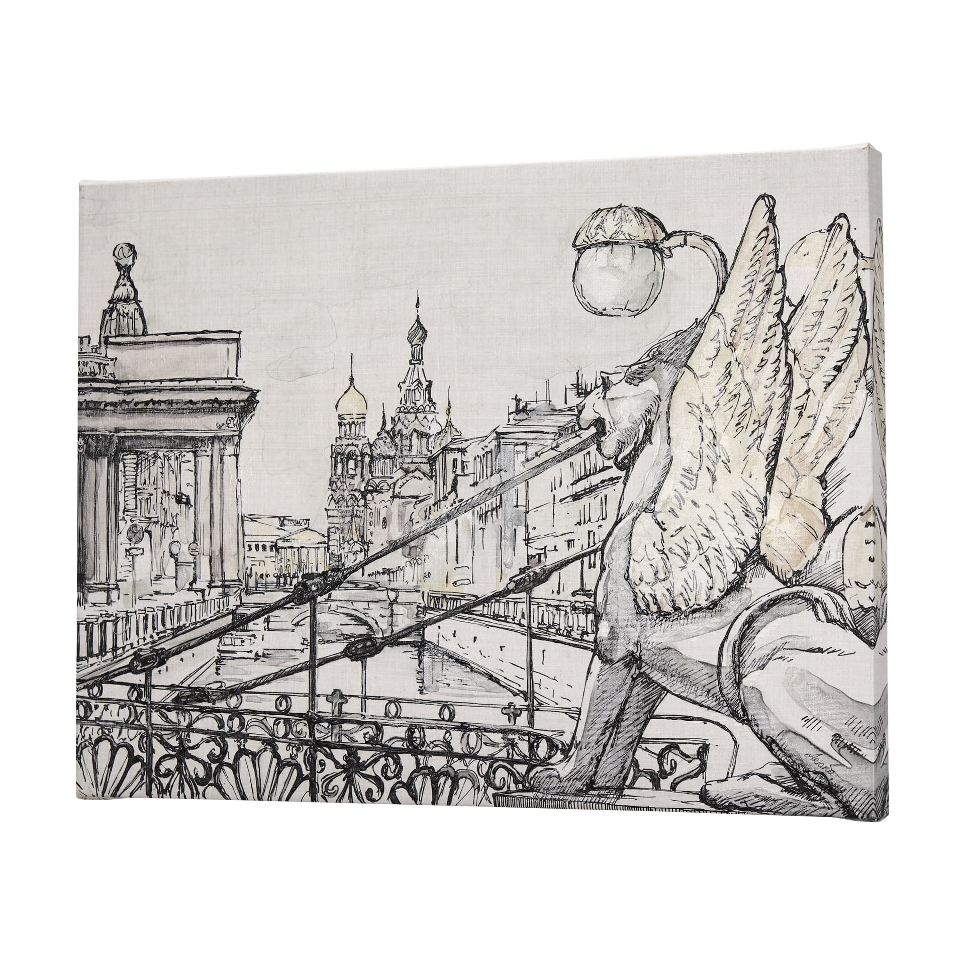 Travel memories III by Mercana Studio a Hand Embellished Textured Canvas — product photograph