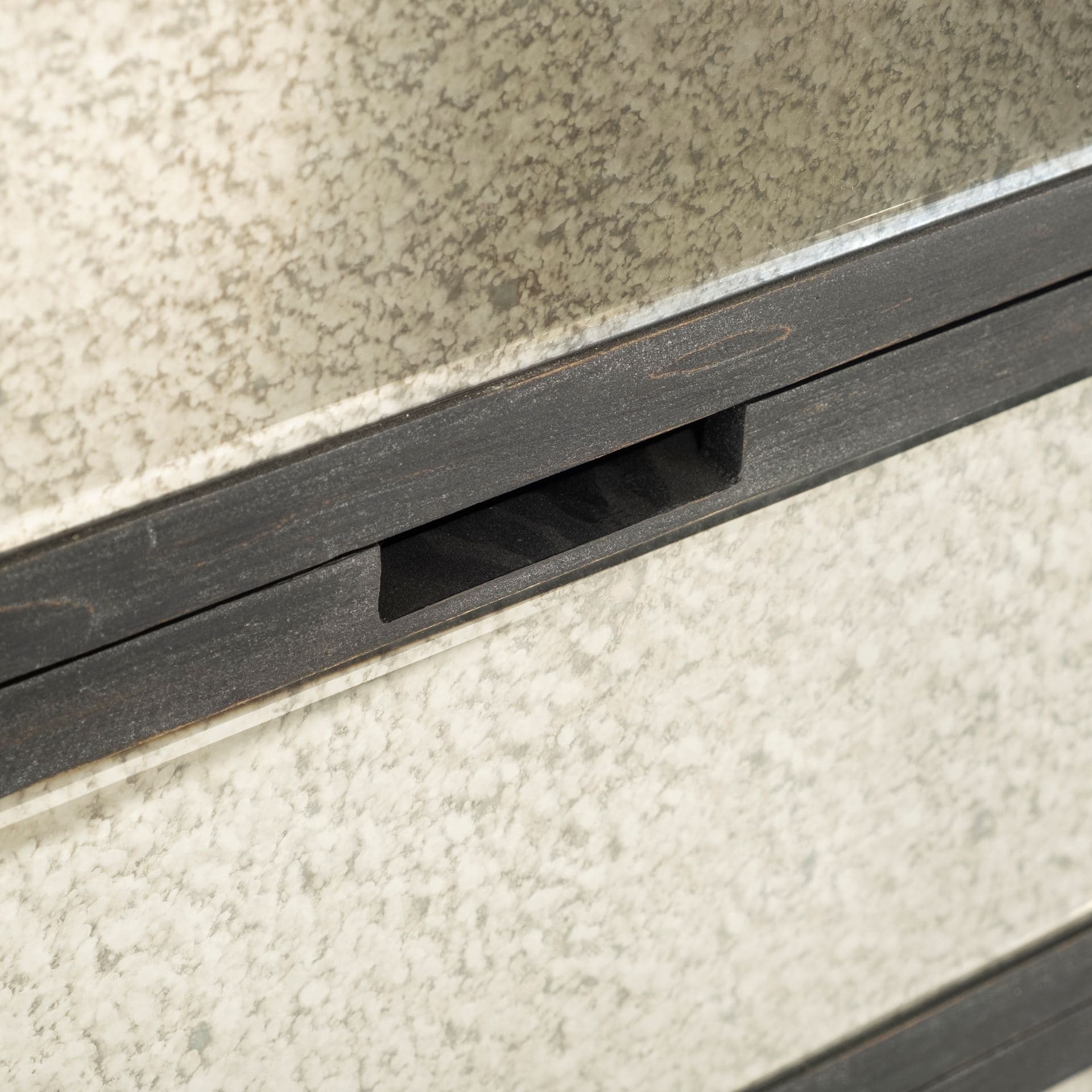 Sunnyvale 32L x 18W x 90H Dark Brown Solid Wood and Mirrored Glass Four Shelf Shelving Unit — product photograph