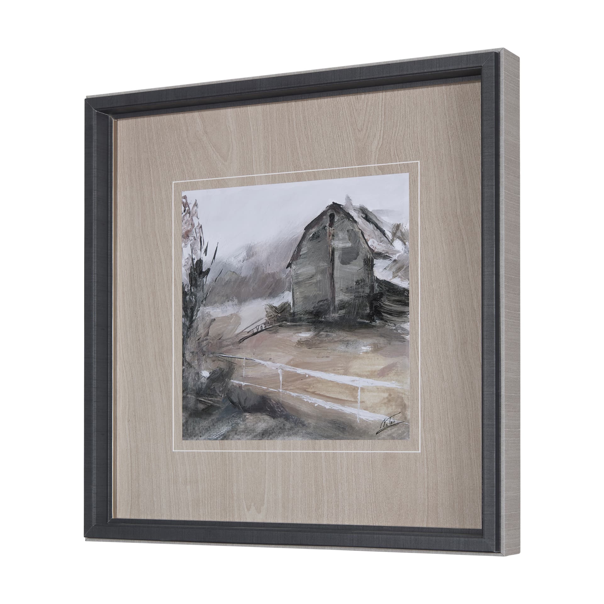 Late Autumn in Countryside I by Mercana Studio Hand Embellished Framed Art Print Matted under Glass — product photograph