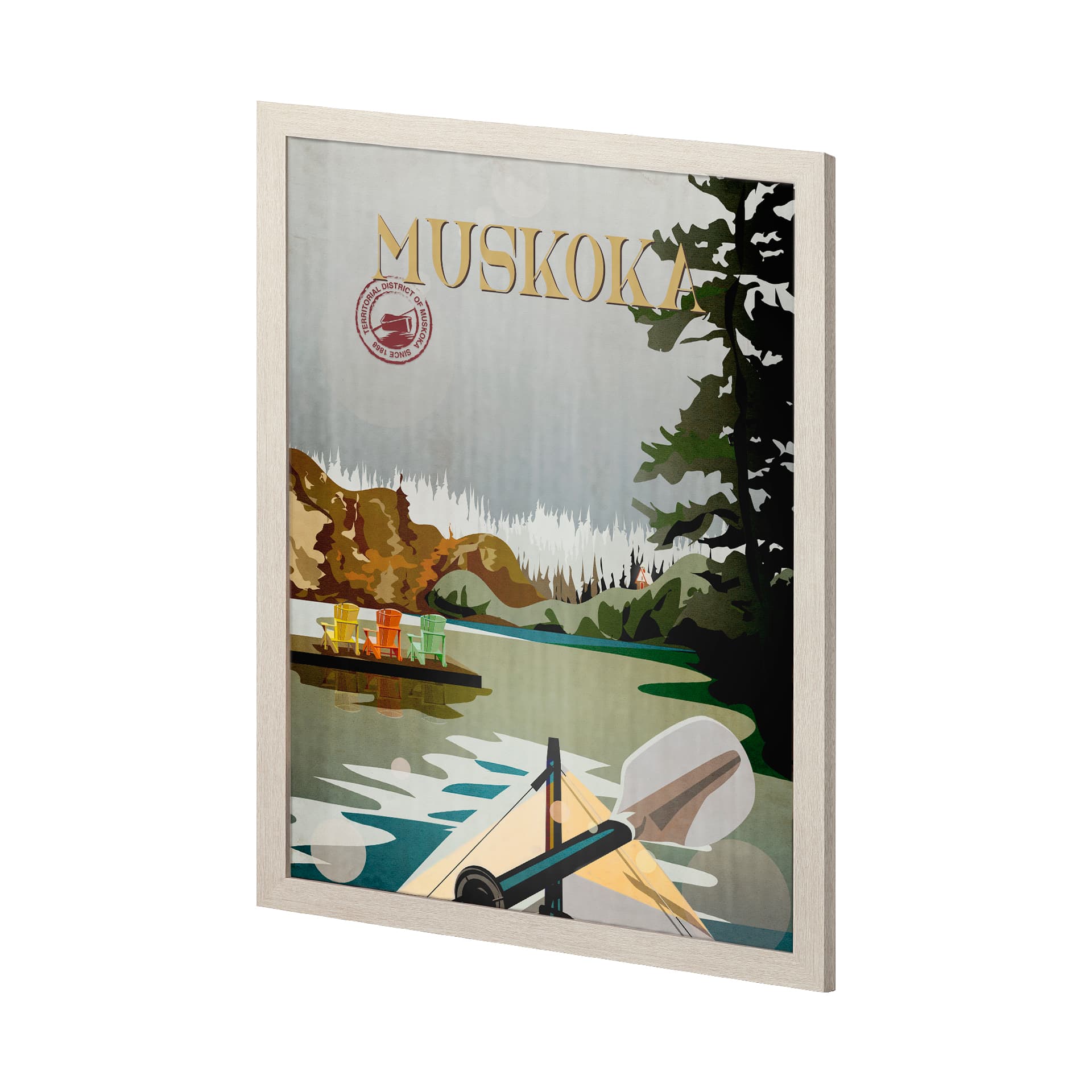 Muskoka Go Canada (L) by Mercana Studio a Hand Embellished Decograph Framed Art Print — product photograph