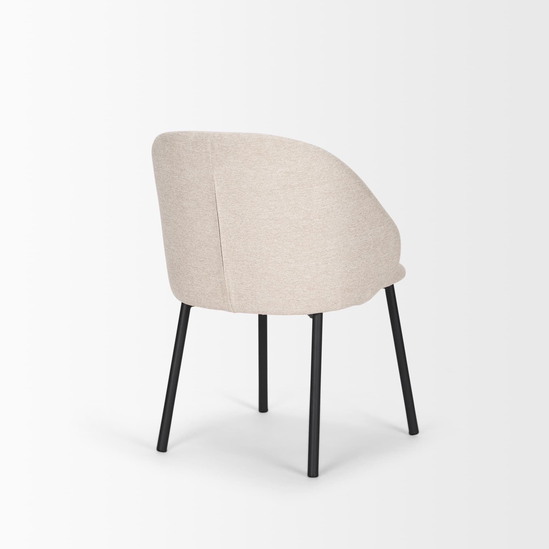 Shannon Contoured Back Dining Side Chair | Oatmeal Fabric w/ Metal — product photograph