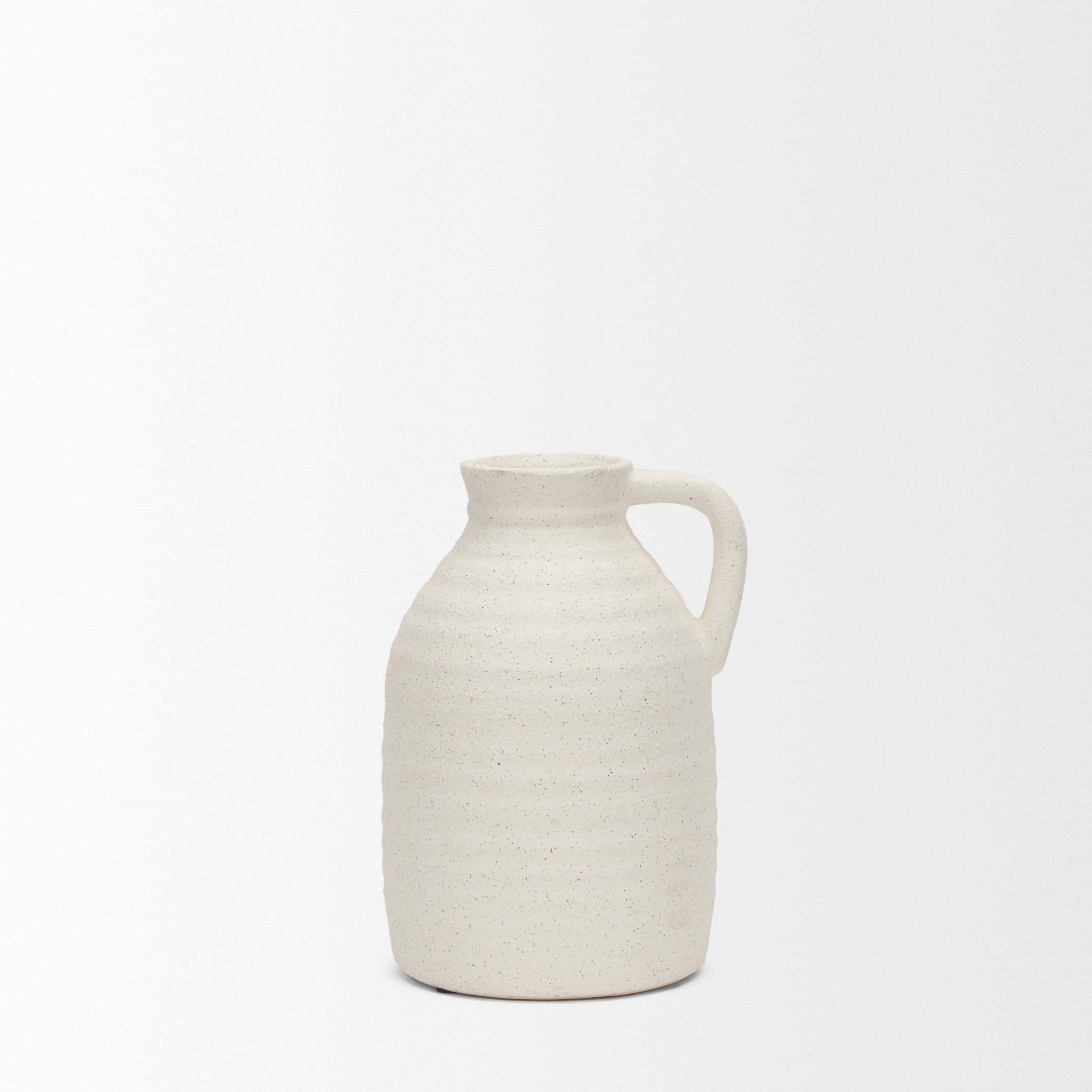 Tyrus Medium Textured Matte White w/ Speckling Ceramic Vase — product photograph
