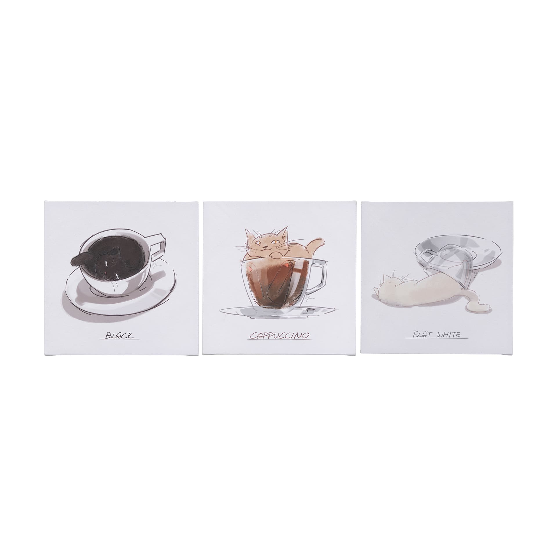 Coffee Cat II by Mercana Studio a Hand Embellished Textured Canvas — product photograph