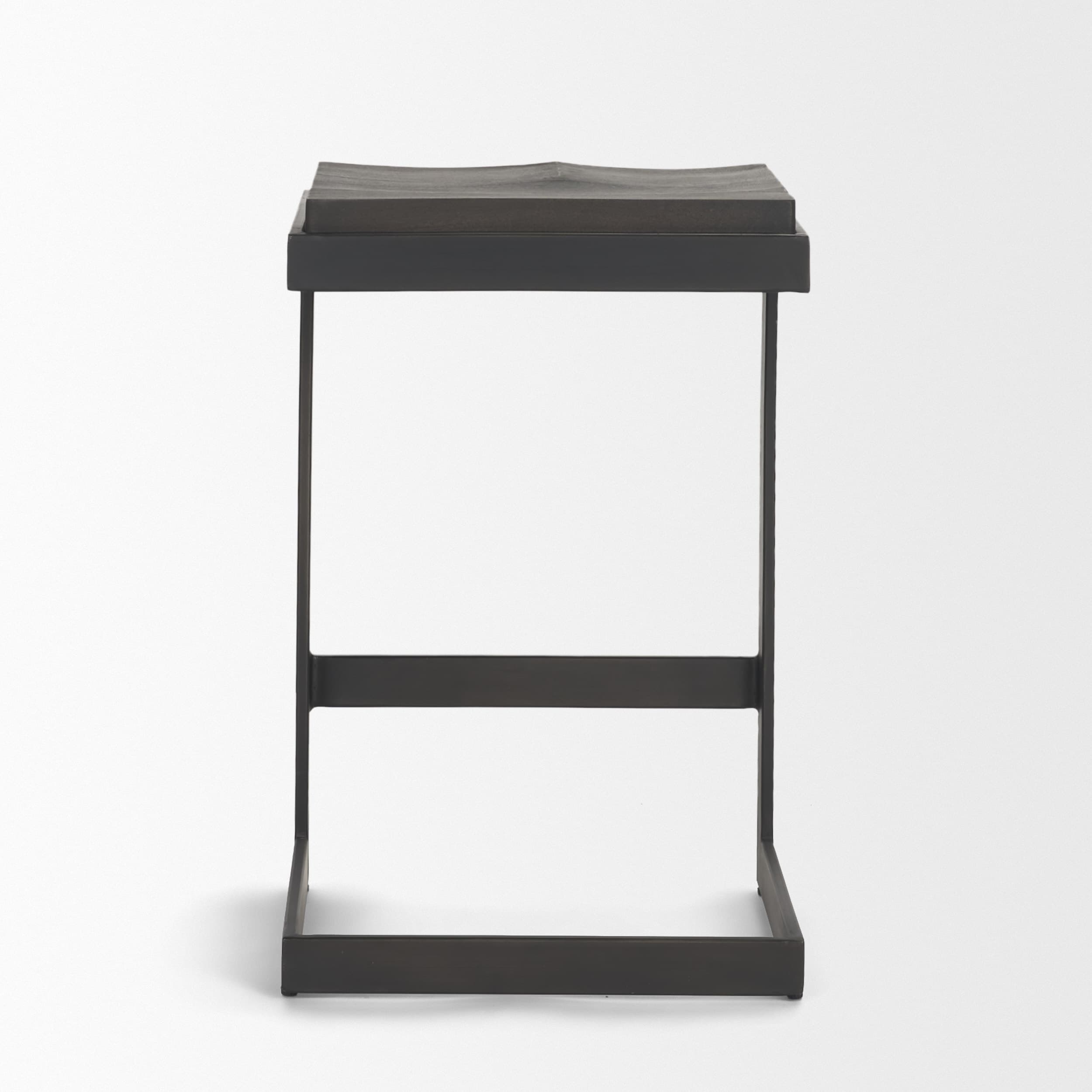 Kiran Backless 26in Seat Counter Stool | Black Wood w/ Black Metal — product photograph
