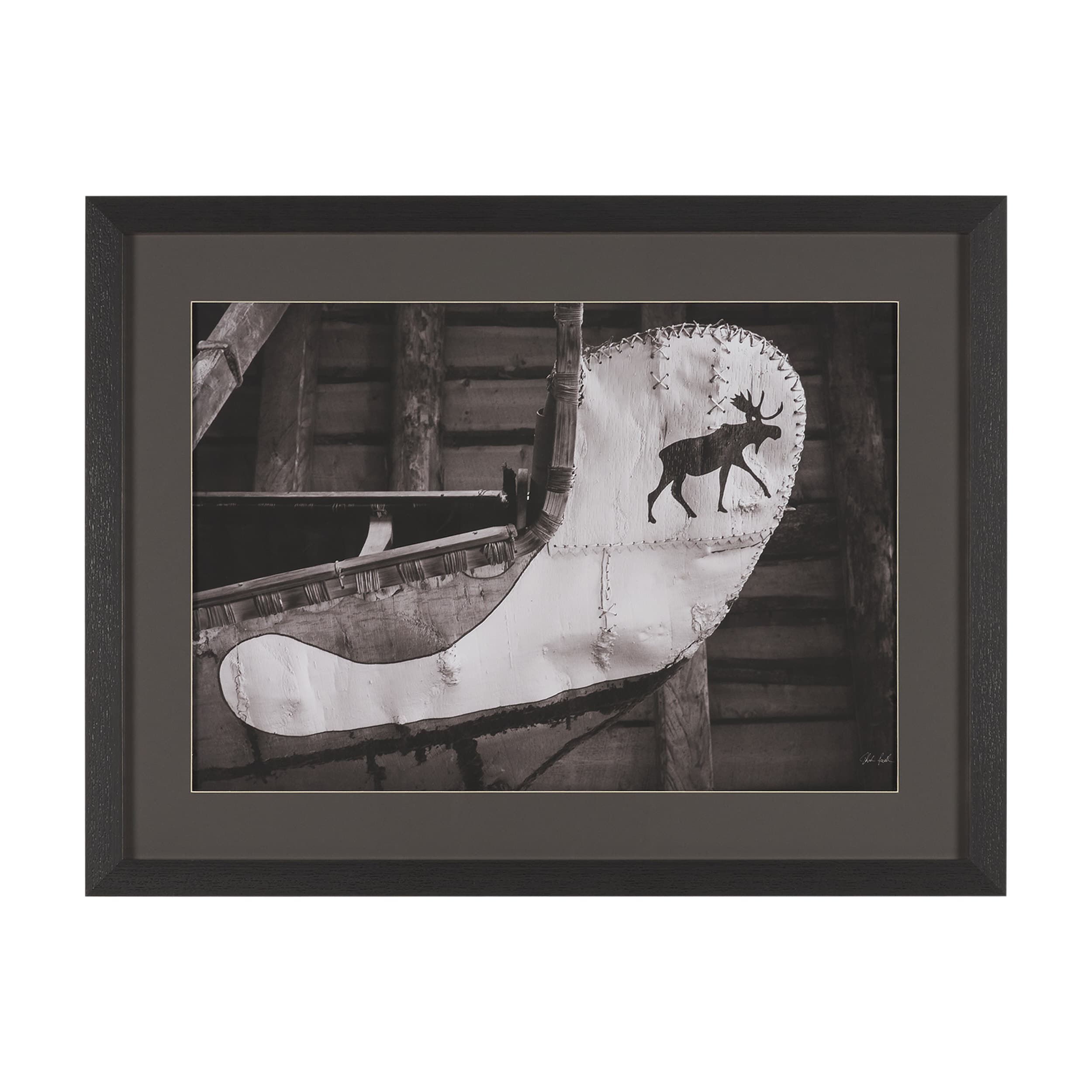 Moose Canoe by Deborah Revell Framed Art Print Matted under Glass — product photograph