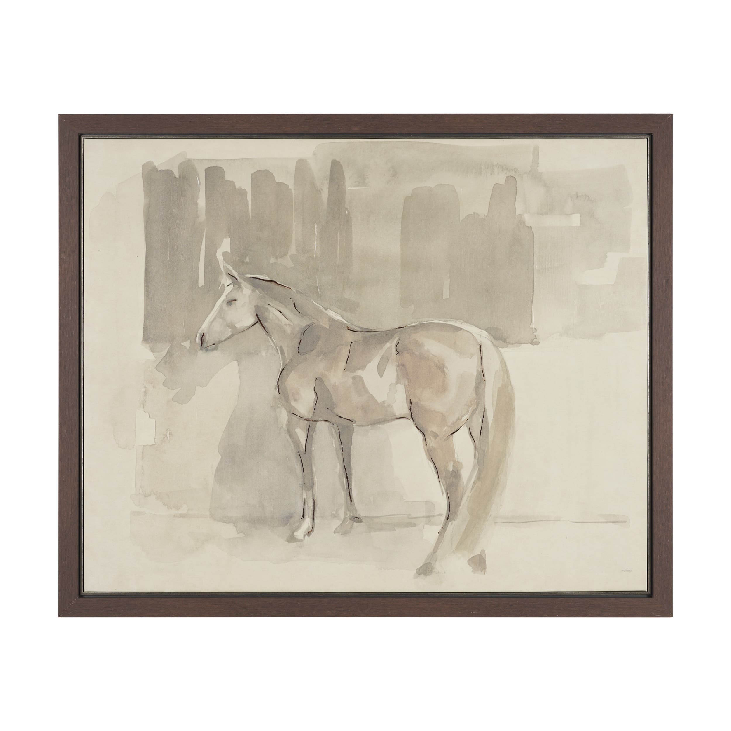 Figure Study: Equine Form II by Mercana Studio Hand-Embellished Textured Framed Canvas Artwork — product photograph