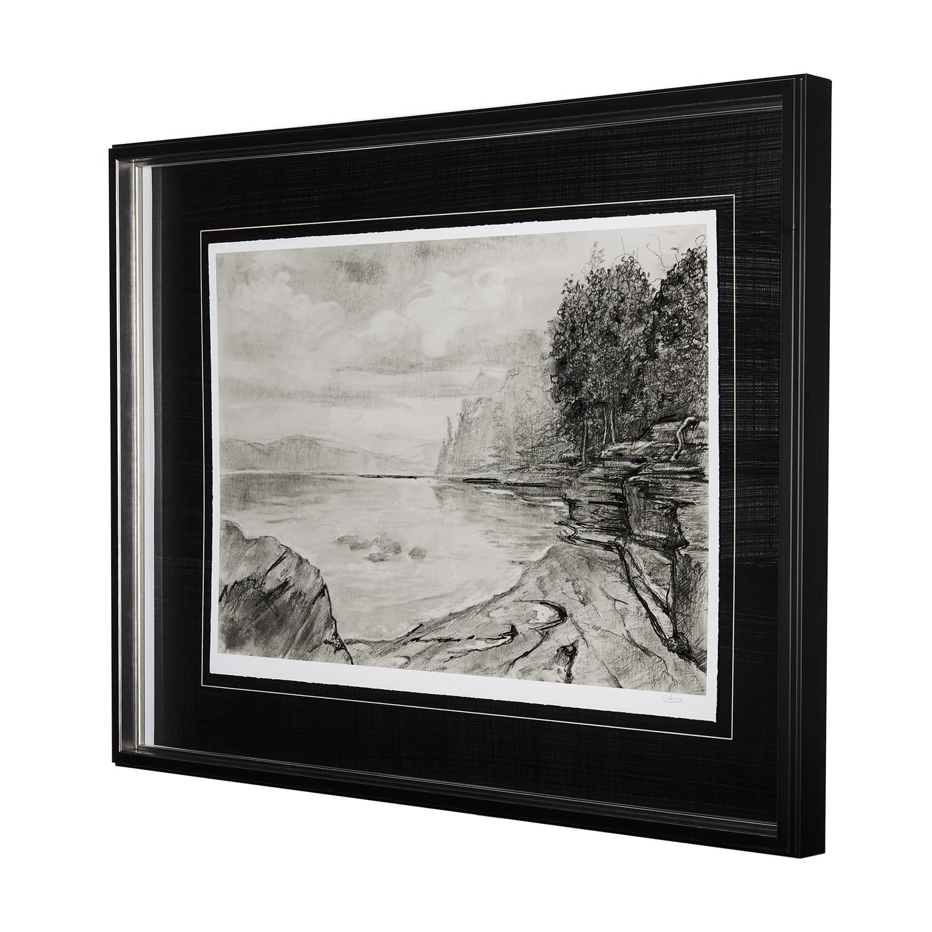 West coast chronicles II by Mercana Studio Hand Embellished Framed Art Print Matted under Glass — product photograph