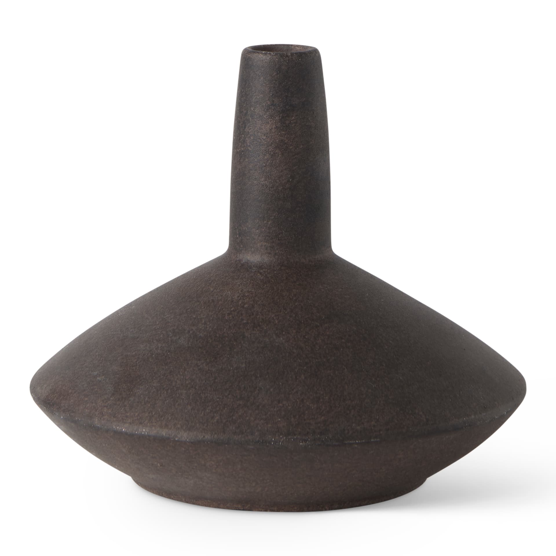 Rylee 6.9H Dark Brown Ceramic Vase — product photograph