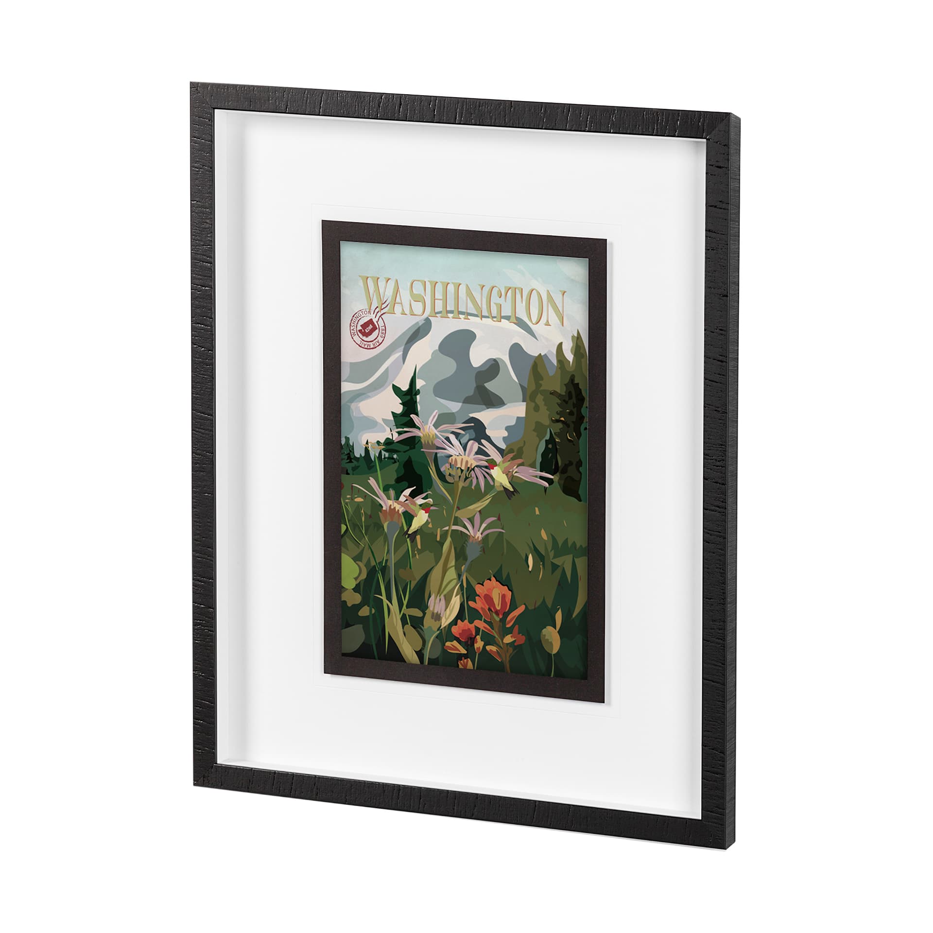 Washington Go USA (M) by Mercana Studio a Framed Art Print Matted under Glass — product photograph