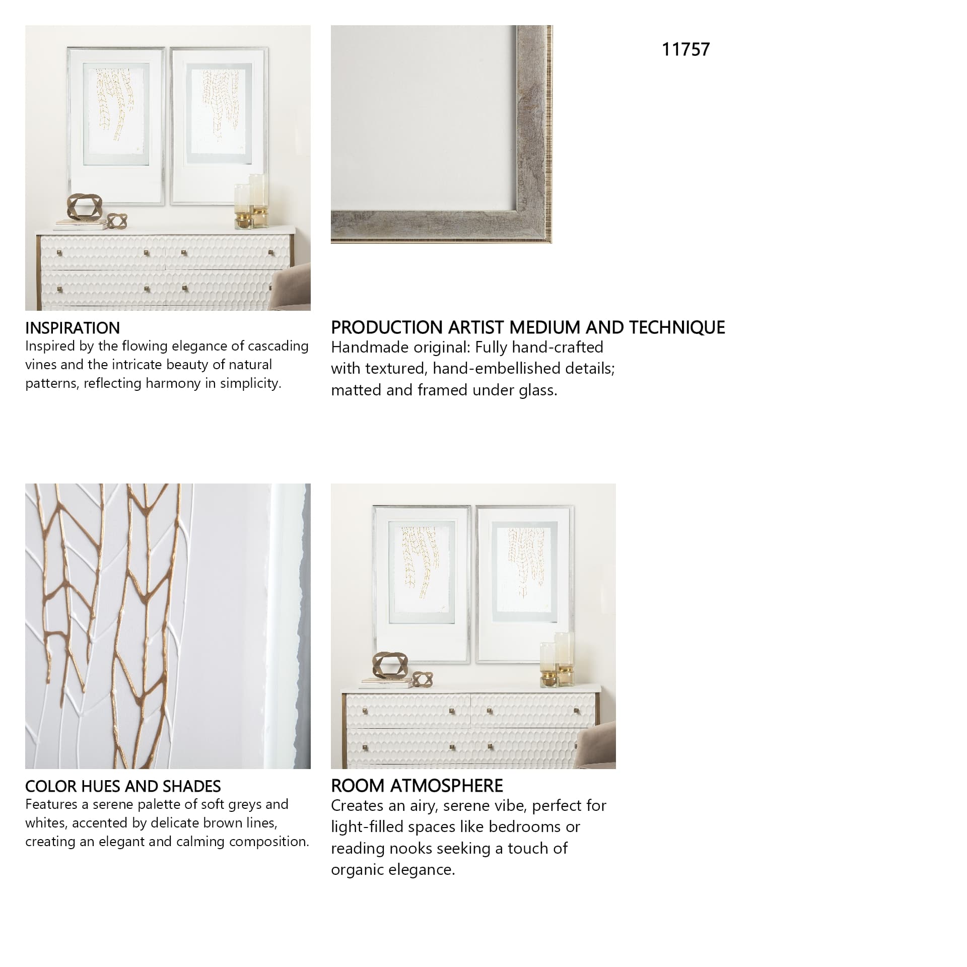 Vin II by Studio M a handmade Original Framed Artwork under Glass — in a styled room
