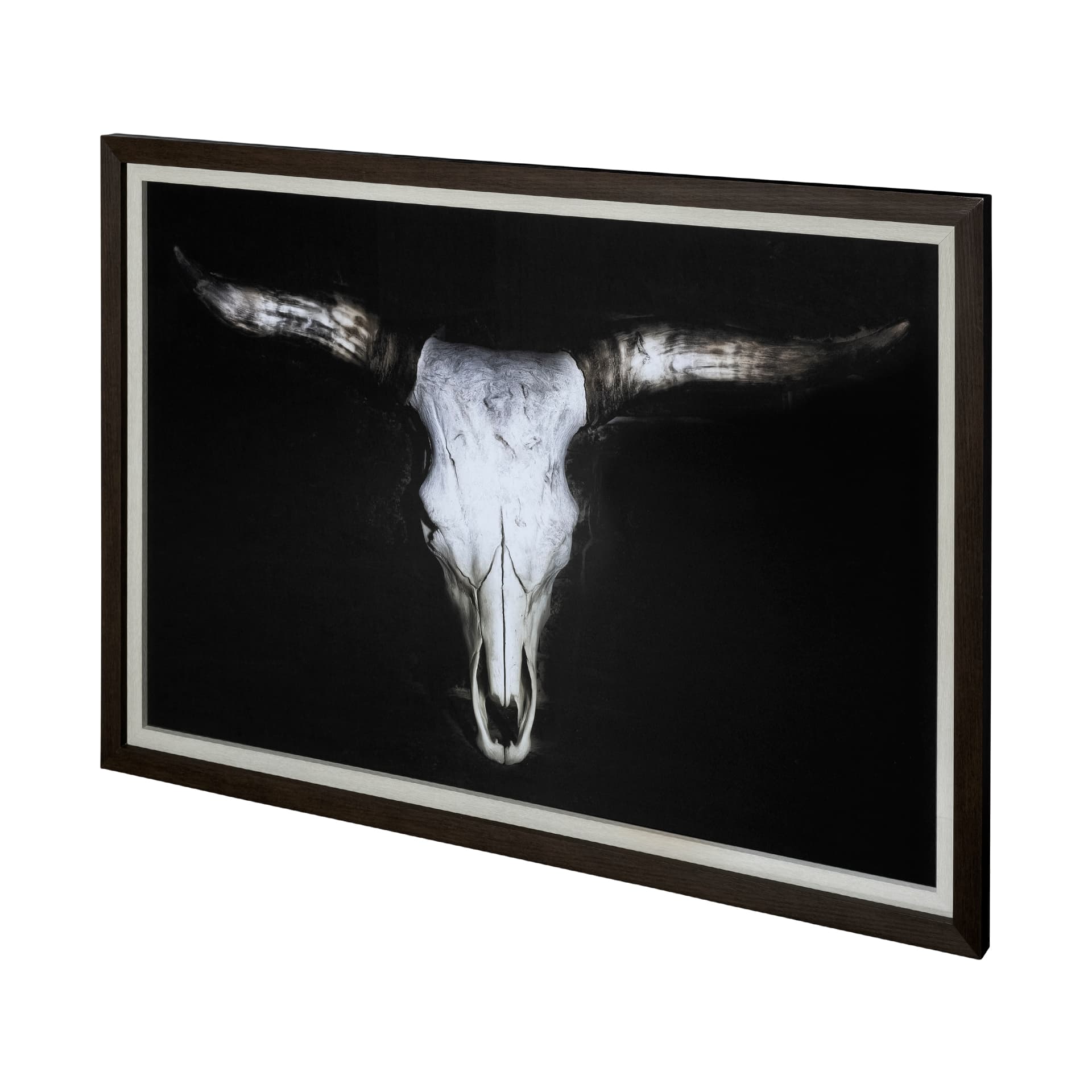 Cow Skull by PH Burchett a Hand Embellished Textured Framed Art Print Matted under Glass — product photograph
