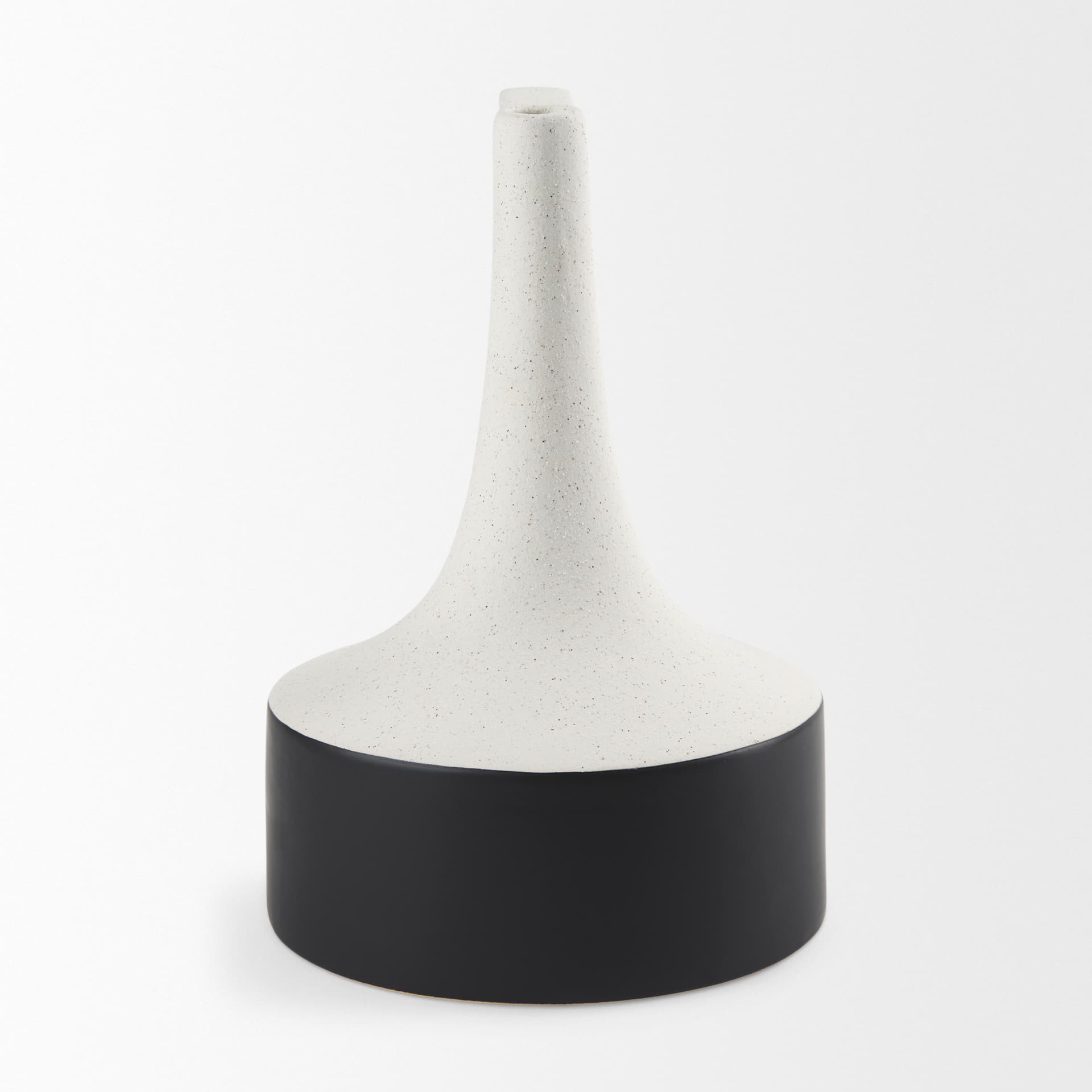 Burton 13.1H Large White and Black Ceramic Jug Vase — product photograph