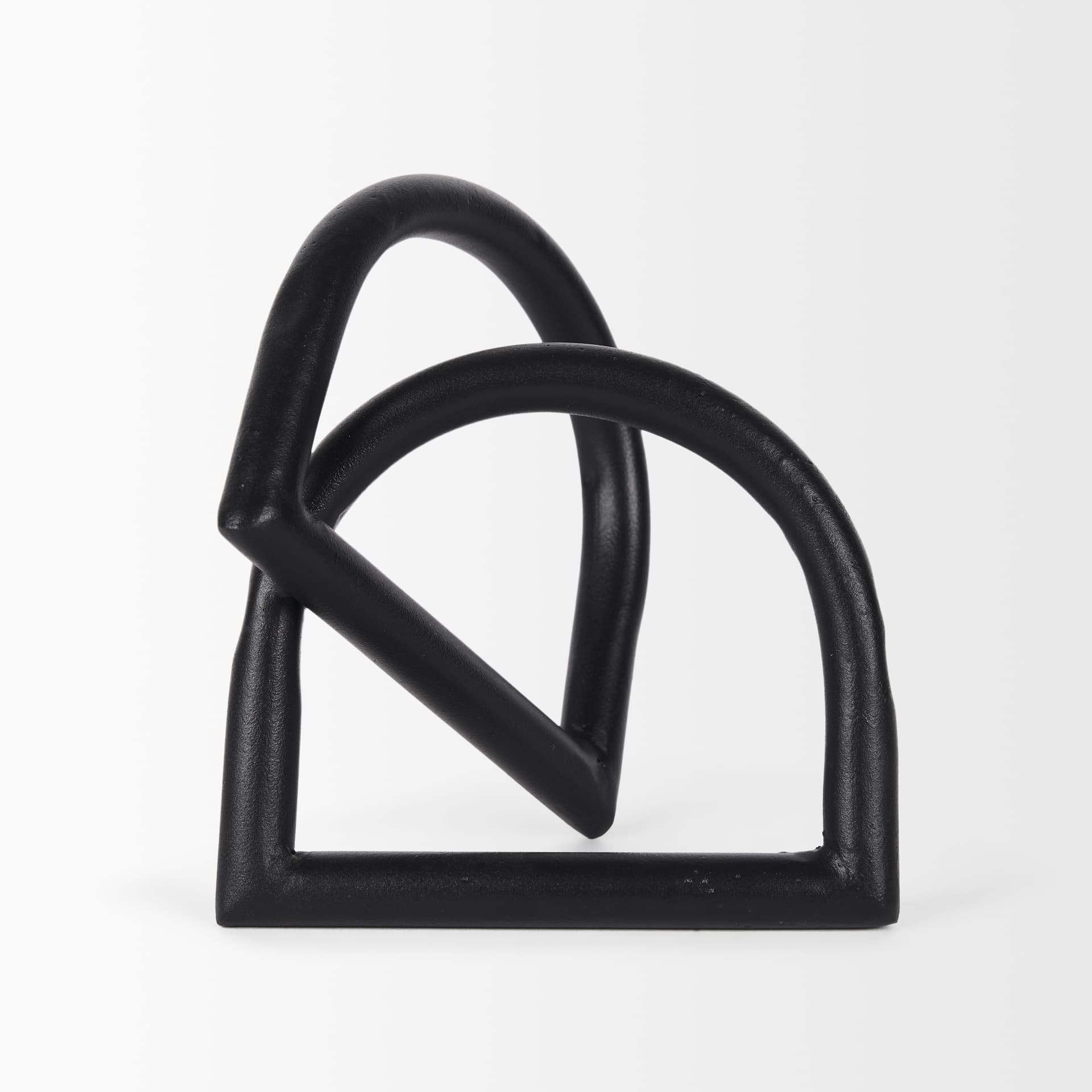 Locke Large Matte Black Metal Decorative Object — product photograph