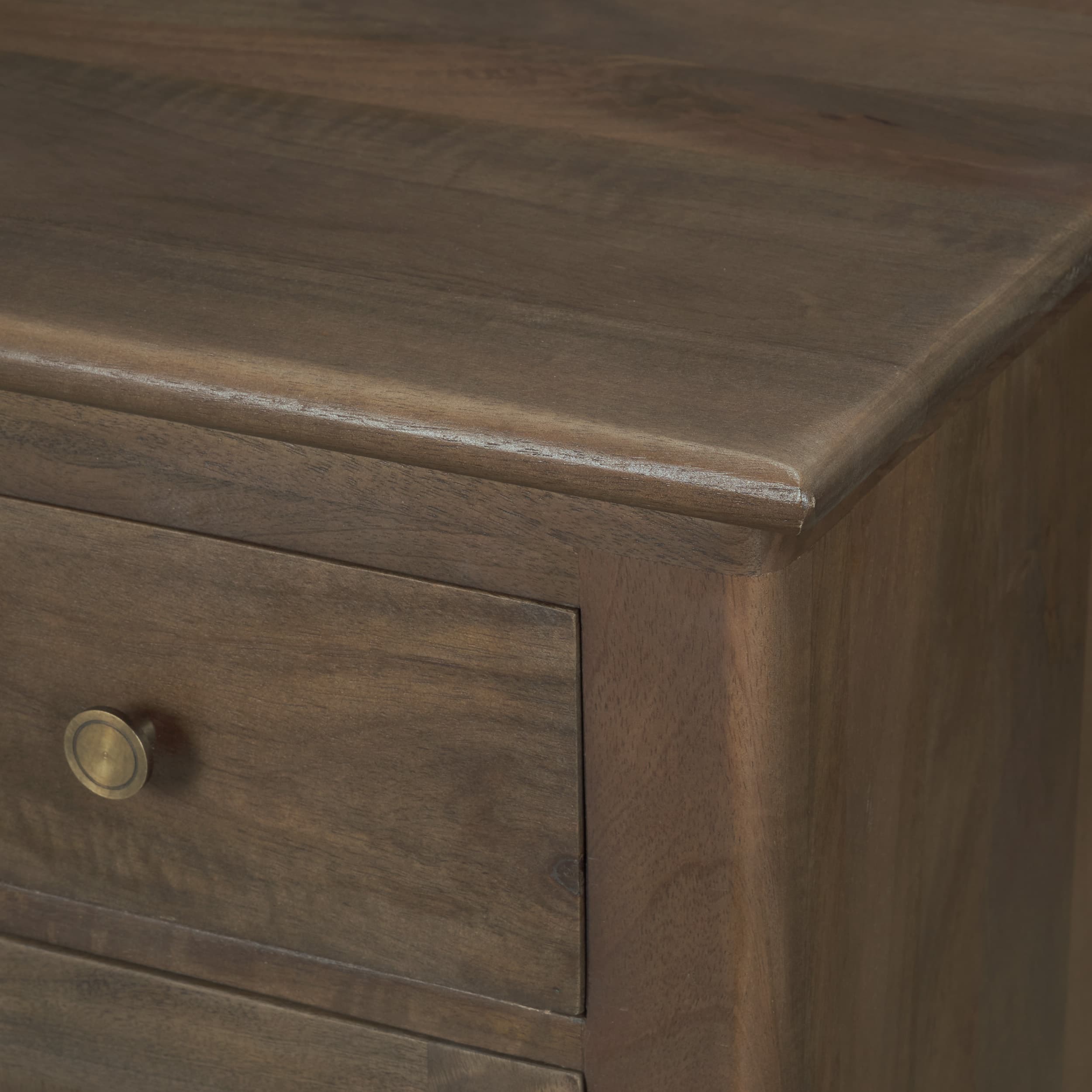 Baron Dark Brown Solid Wood w/ Antique Knobs 2-Door Accent Cabinet — product photograph