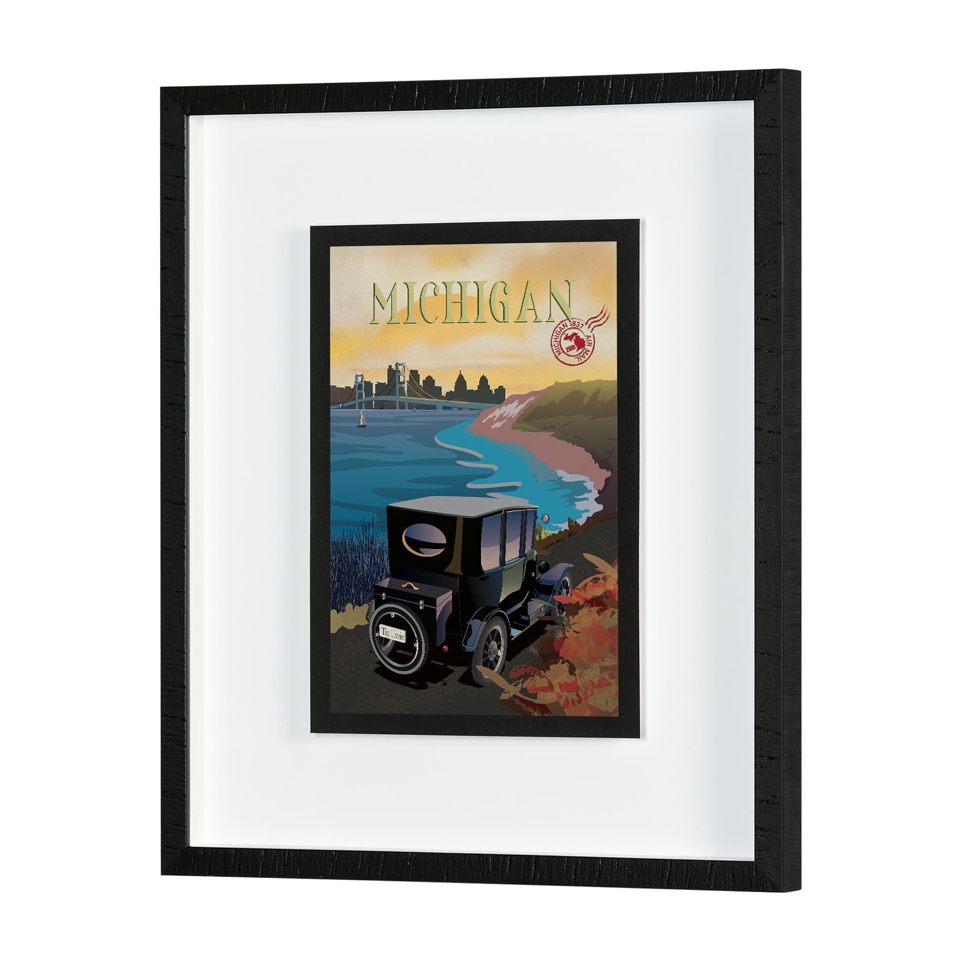 Michigan Go USA (M) by Mercana Studio a Framed Art Print Matted under Glass — product photograph