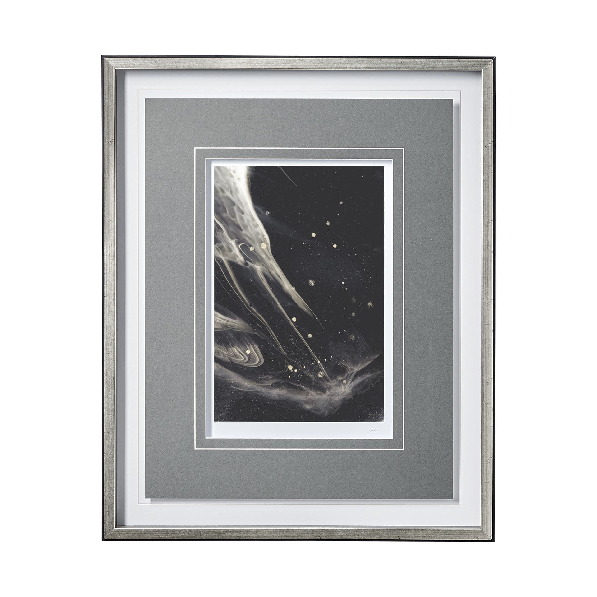 Greek Pitch III by Gabrielle Campbell Hand Embellished Textured Framed Art Print Matted under Glass — product photograph
